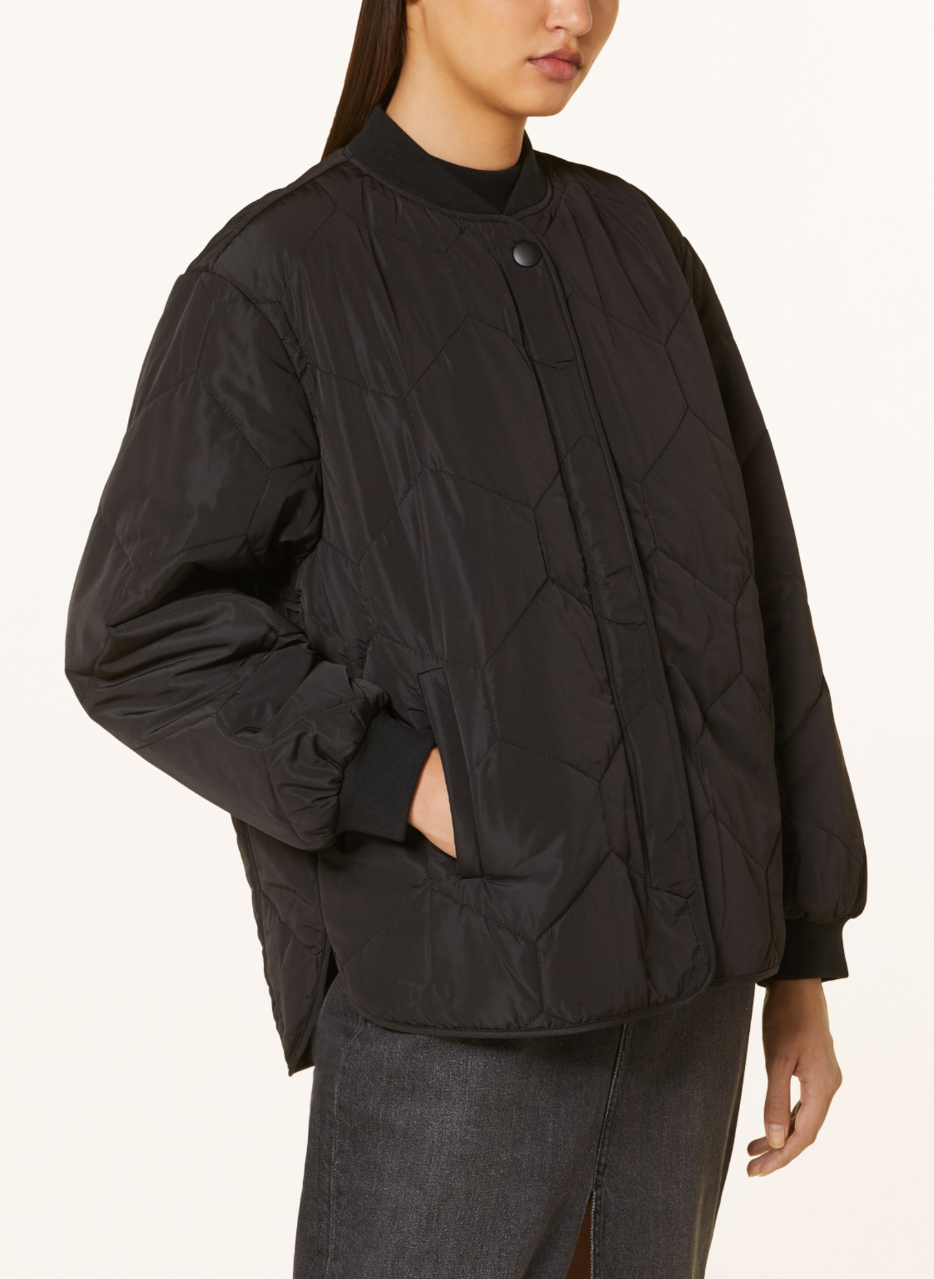 WHISTLES Quilted jacket IDASHORT, Color: BLACK (Image 4)