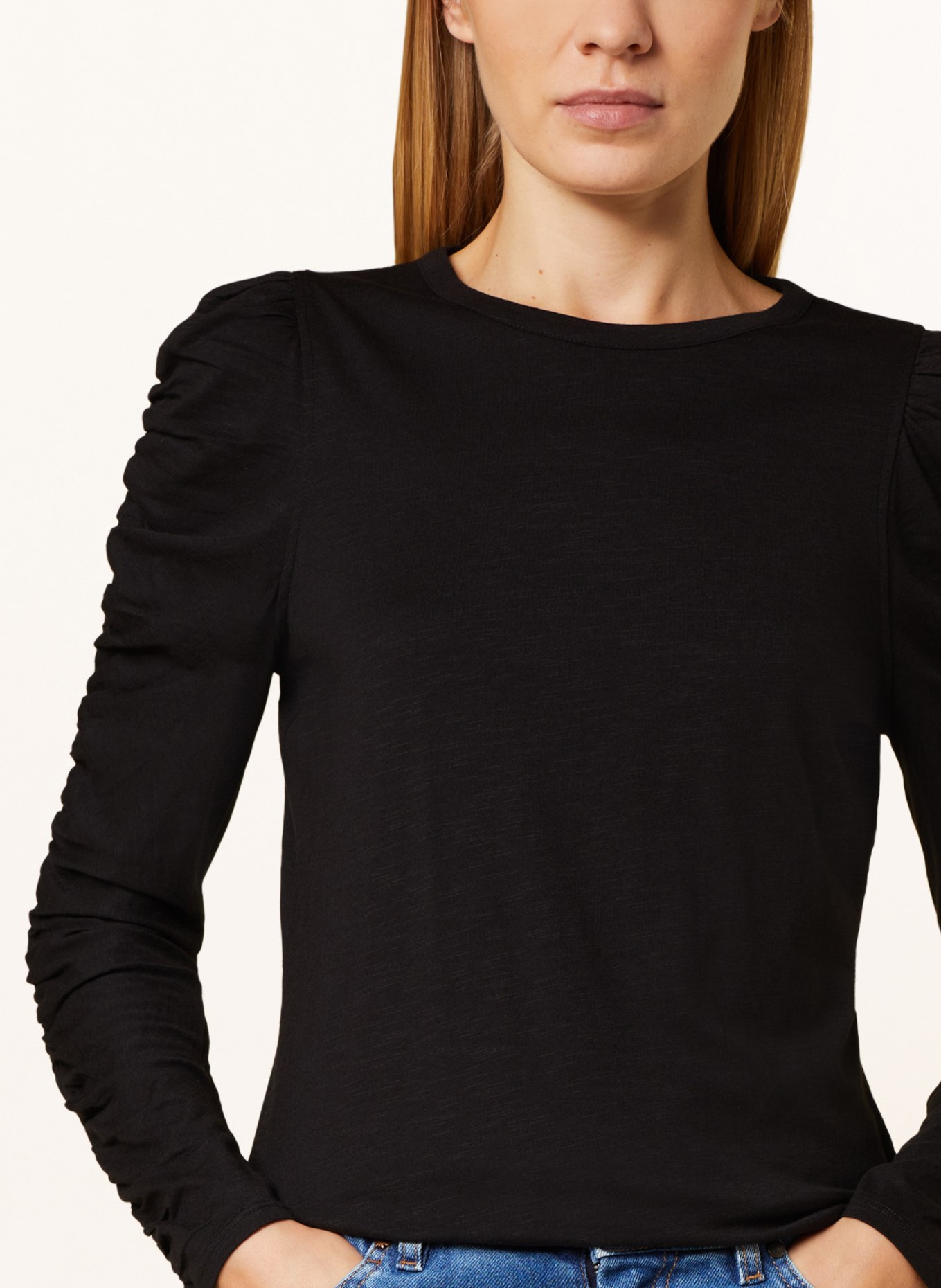 WHISTLES Long sleeve shirt, Color: BLACK (Image 4)