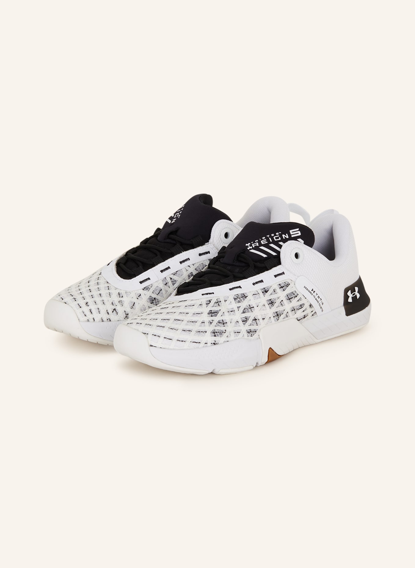 UNDER ARMOUR Fitness shoes UA TRIBASE REIGN 5, Color: WHITE/ BLACK (Image 1)