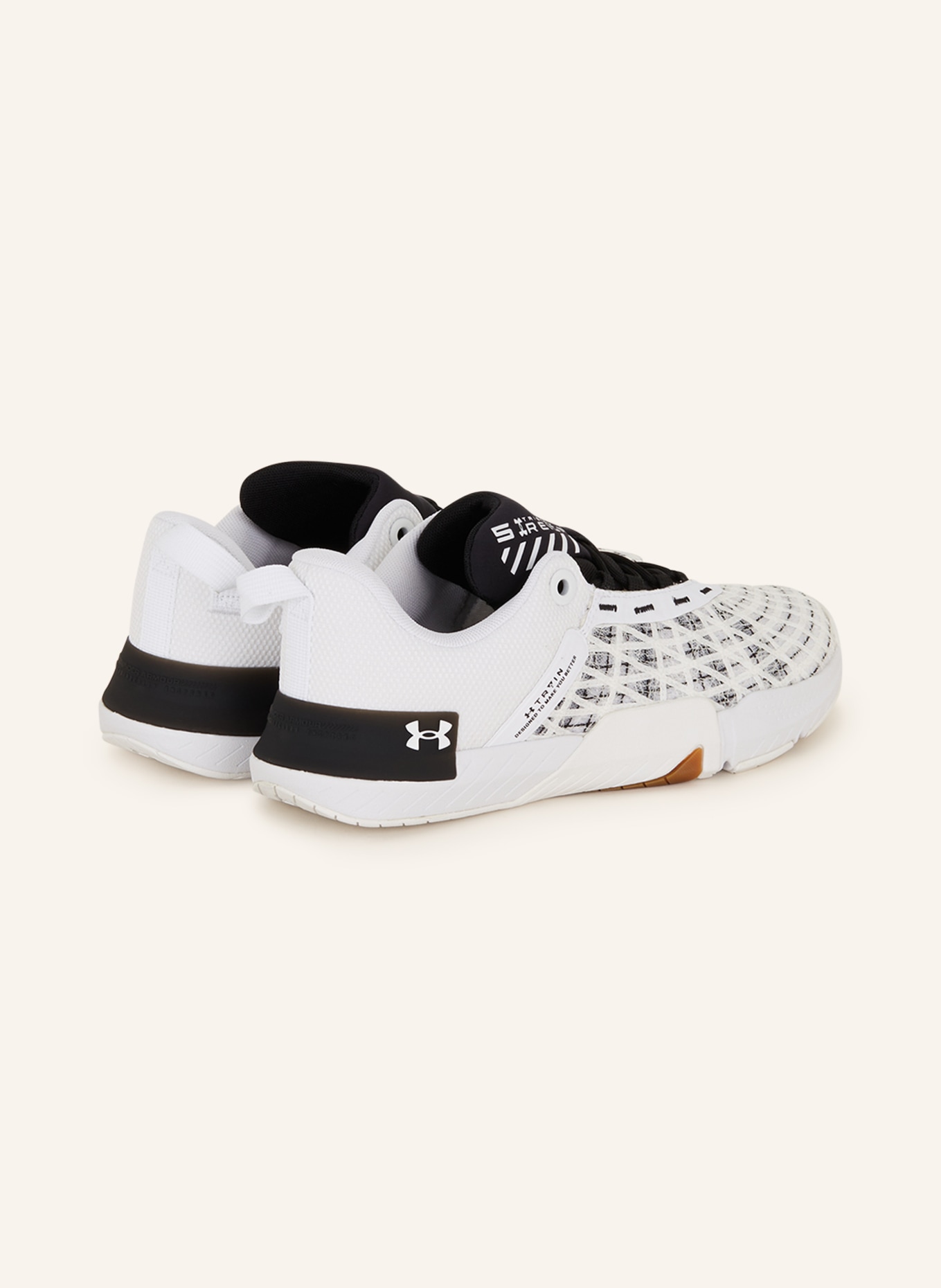 UNDER ARMOUR Fitness shoes UA TRIBASE REIGN 5, Color: WHITE/ BLACK (Image 2)