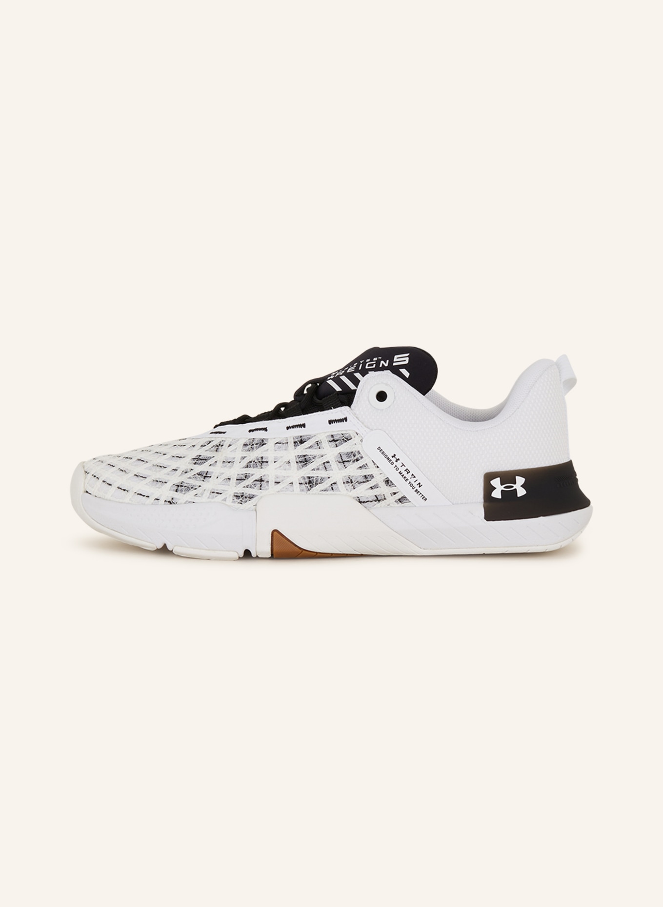 UNDER ARMOUR Fitness shoes UA TRIBASE REIGN 5, Color: WHITE/ BLACK (Image 4)