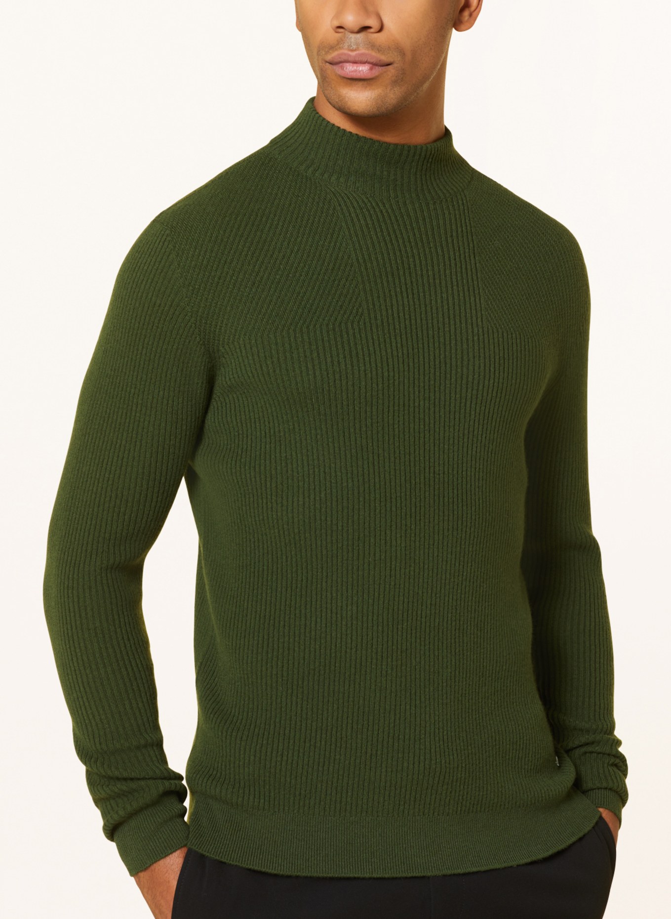 ALPHATAURI Sweter FLUCK z dodatkiem kaszmiru, Kolor: CIEMNOZIELONY (Obrazek 4)