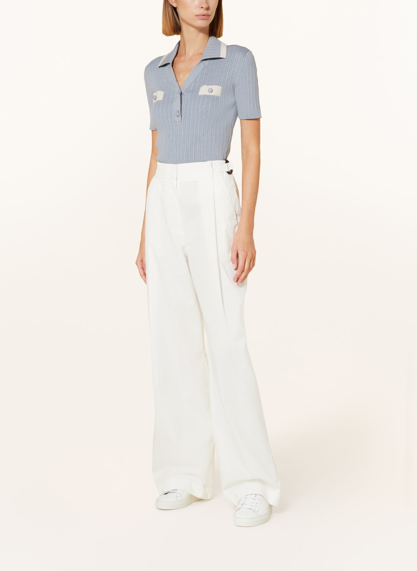 EMPORIO ARMANI Strick-Poloshirt: HELLBLAU