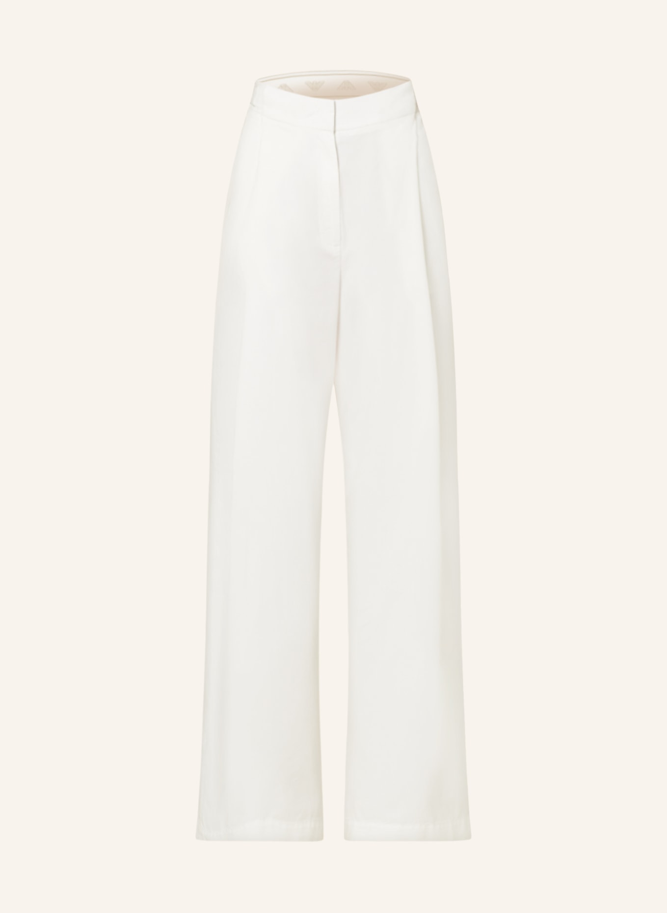 EMPORIO ARMANI Wide leg trousers, Color: WHITE (Image 1)