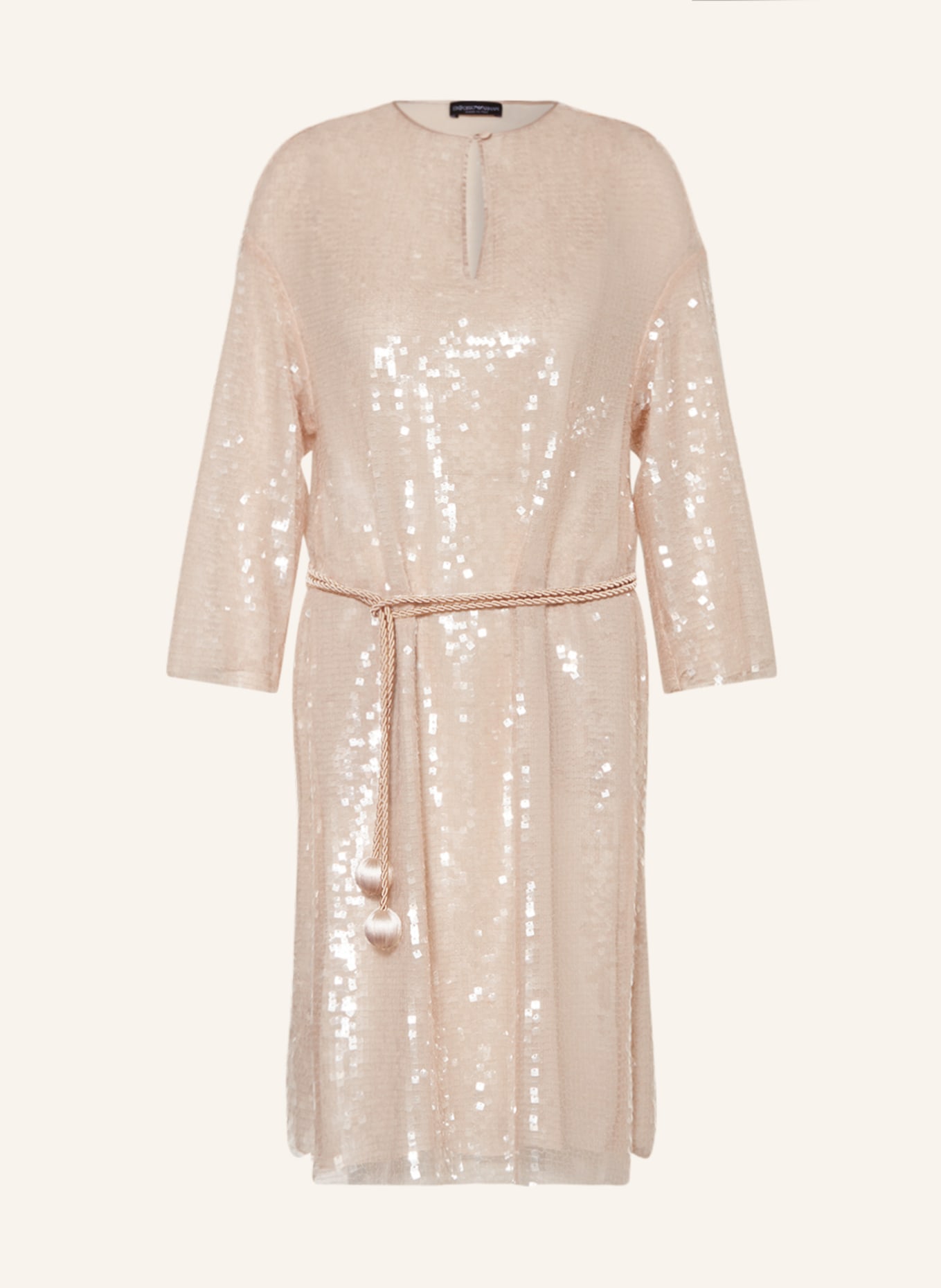 EMPORIO ARMANI Cocktail dress with 3/4 sleeves and sequins, Color: CREAM (Image 1)
