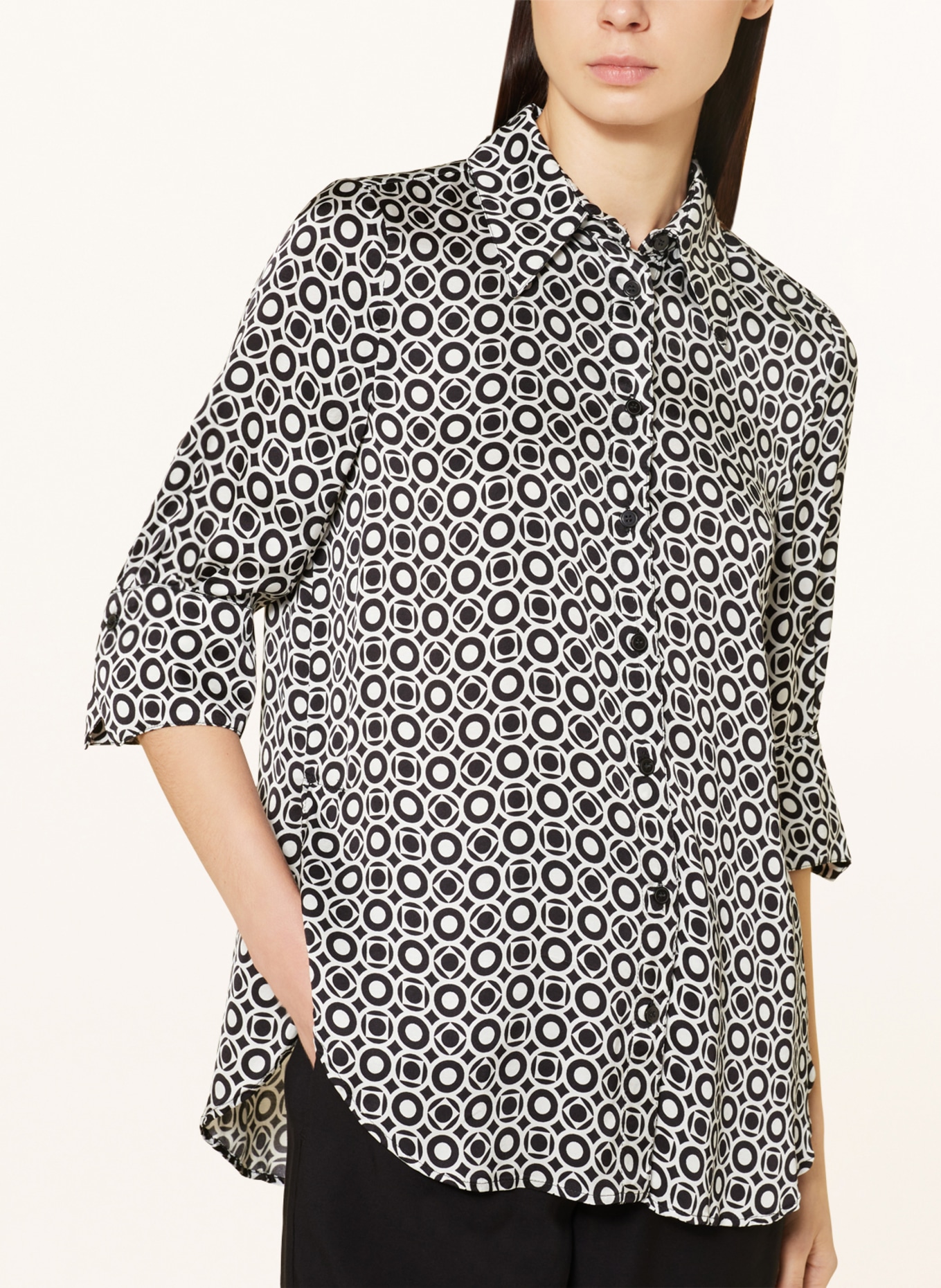 MARC AUREL Shirt blouse with 3/4 sleeves, Color: BLACK/ WHITE (Image 4)