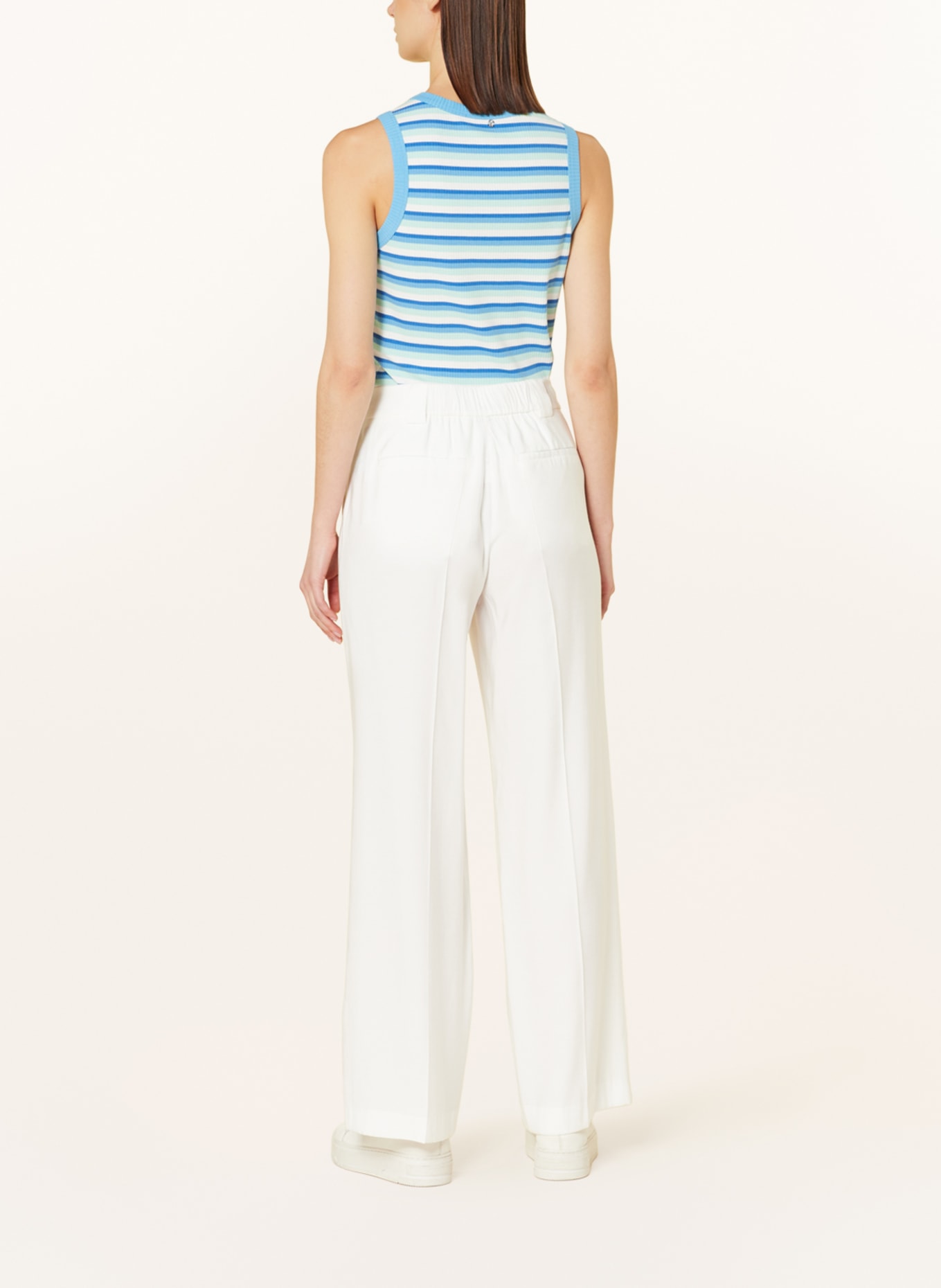 MARC AUREL pantalon marinière: ÉCRU