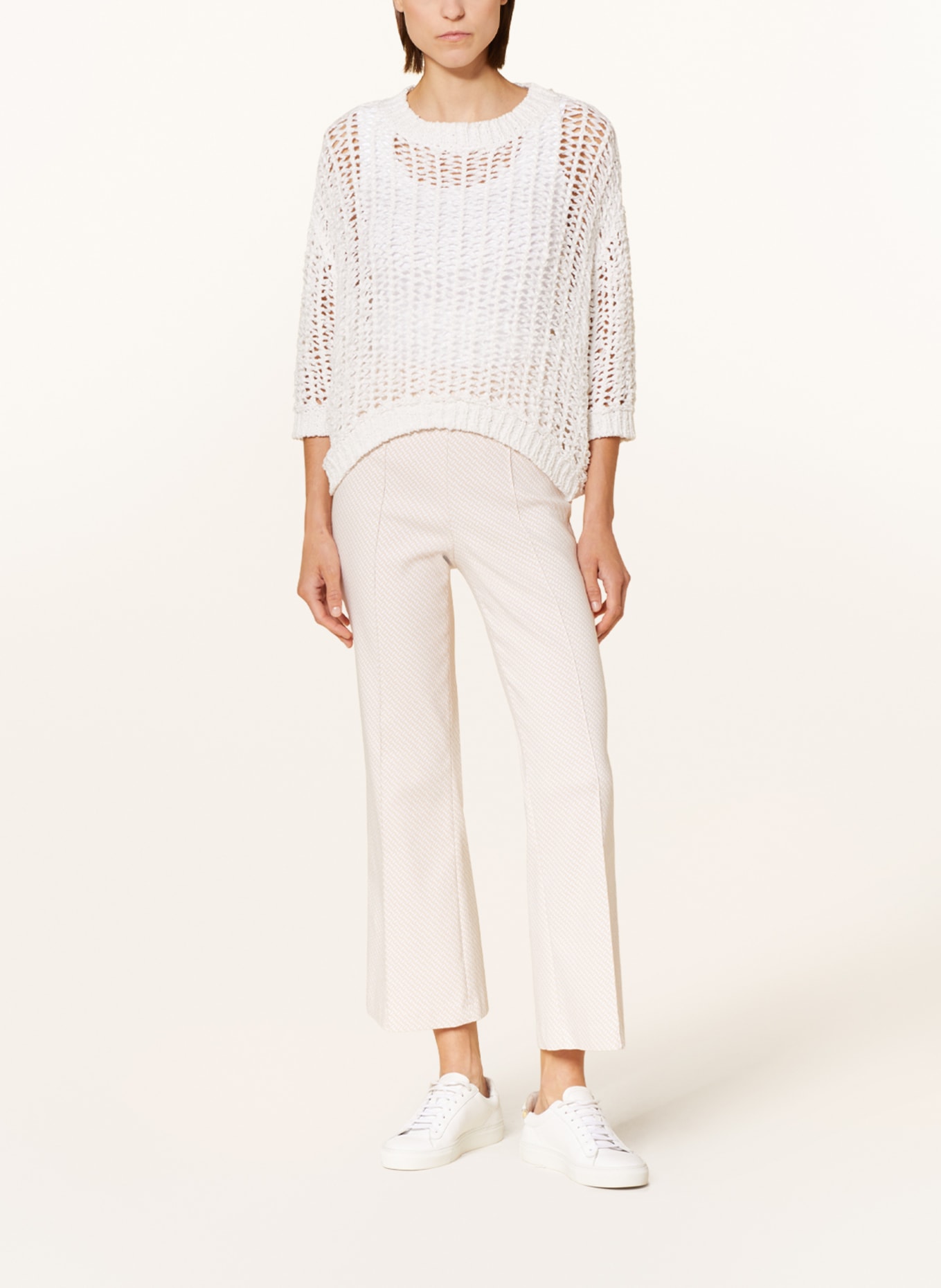MARC AUREL Sweater with 3/4 sleeves, Color: WHITE (Image 2)