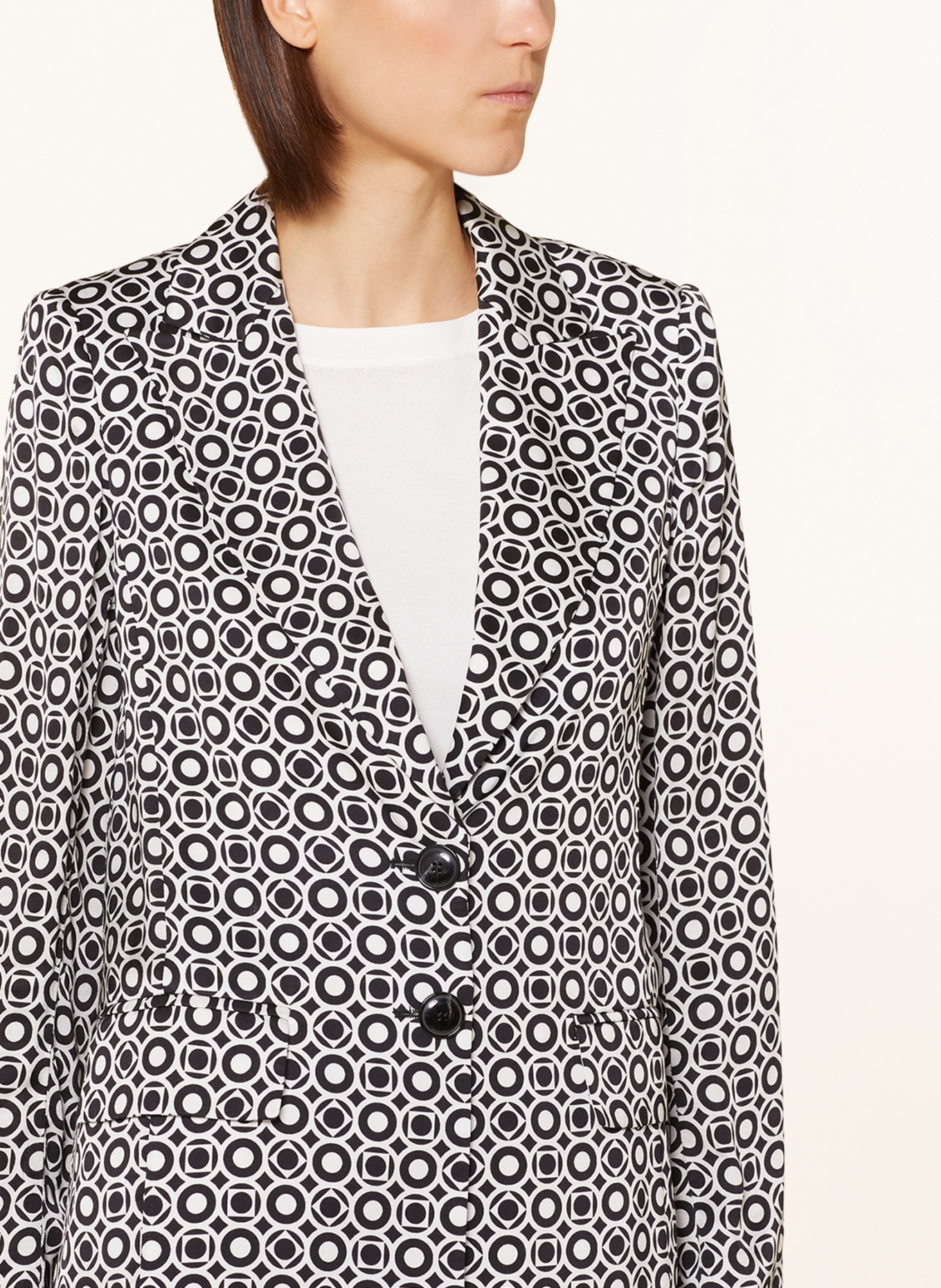 MARC AUREL Satin blazer, Color: BLACK/ WHITE (Image 4)
