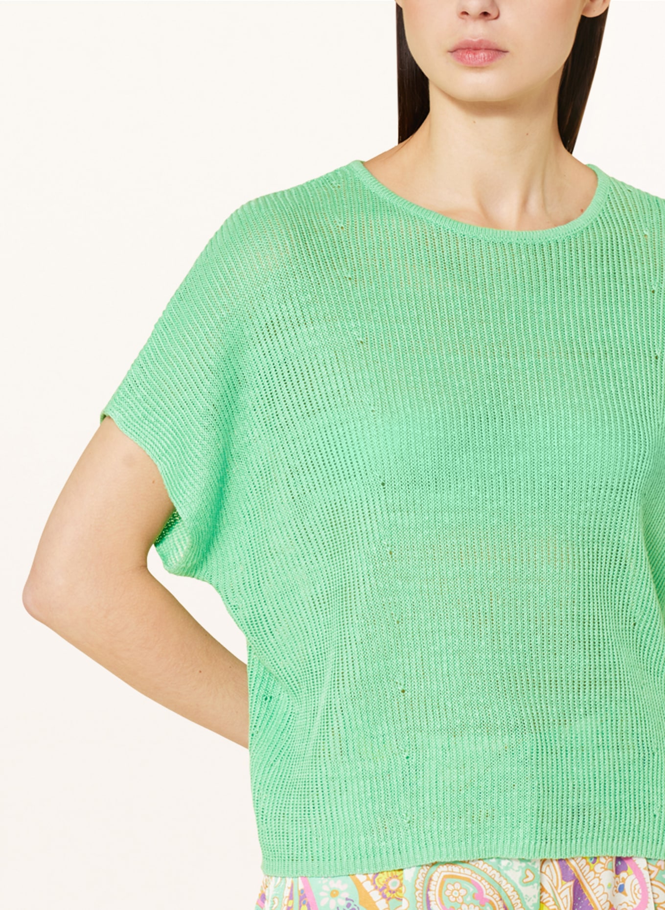 MARC AUREL Knit shirt in linen, Color: GREEN (Image 4)