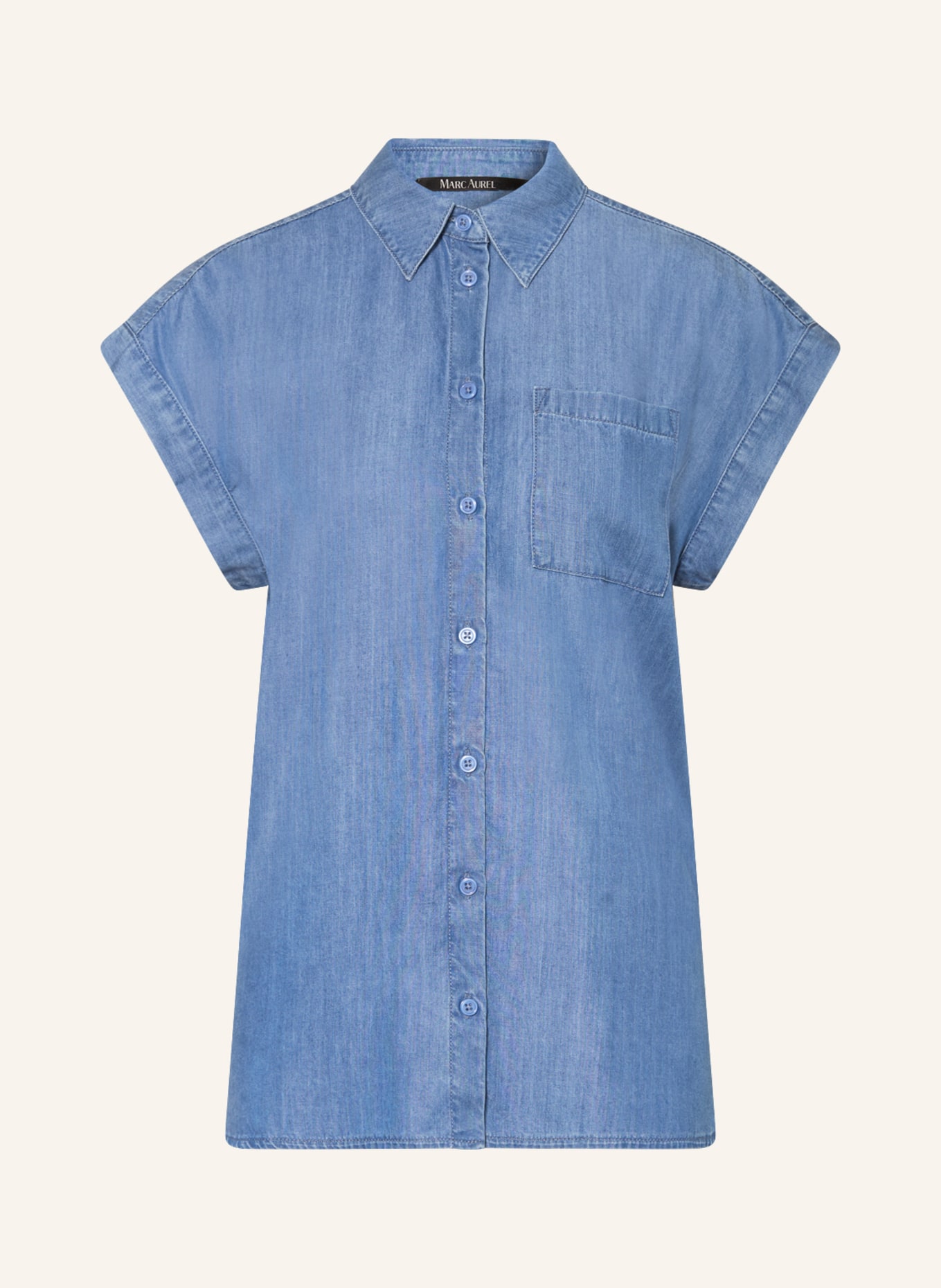MARC AUREL Shirt blouse in denim look, Color: BLUE (Image 1)