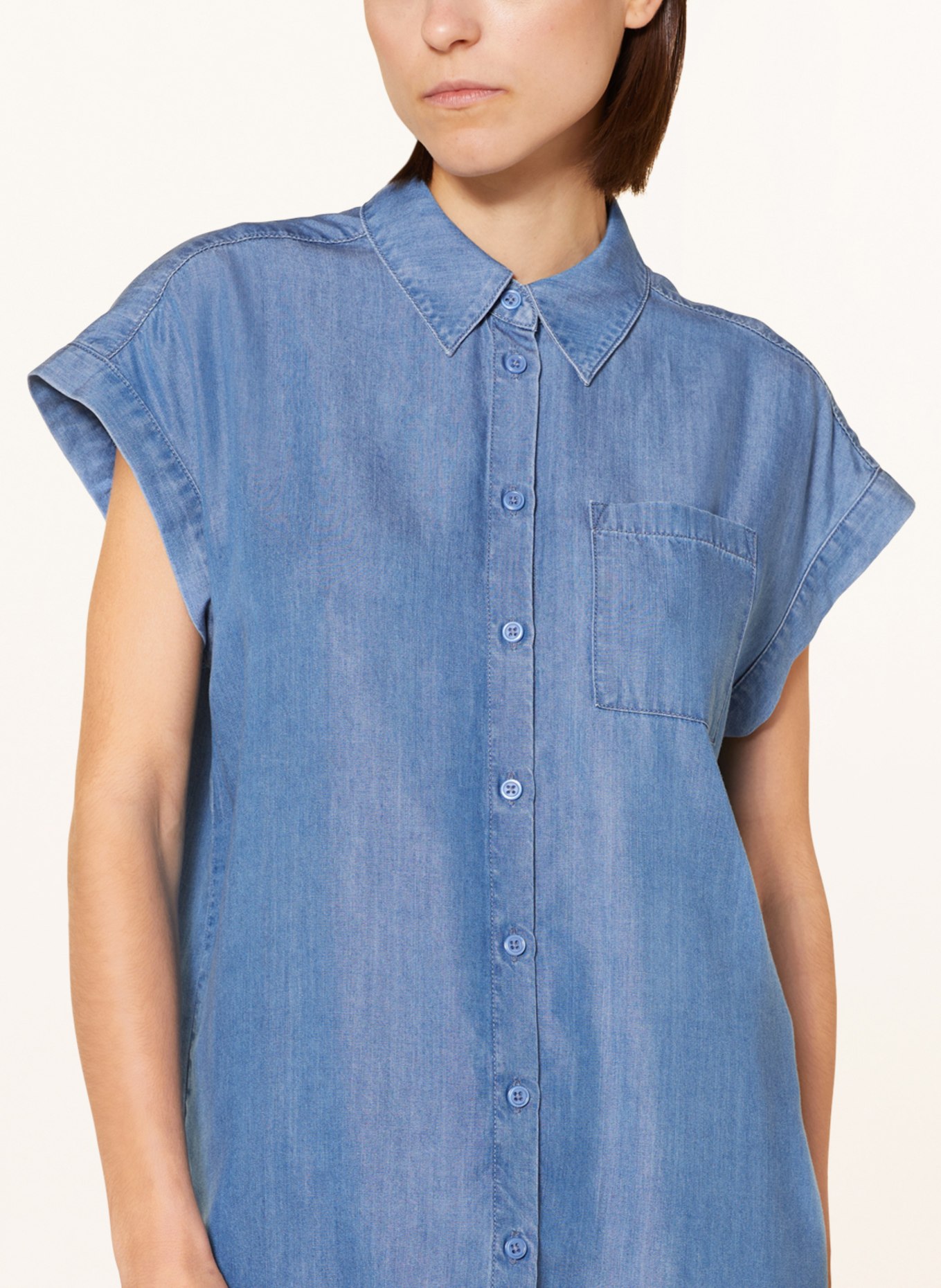 MARC AUREL Shirt blouse in denim look, Color: BLUE (Image 4)