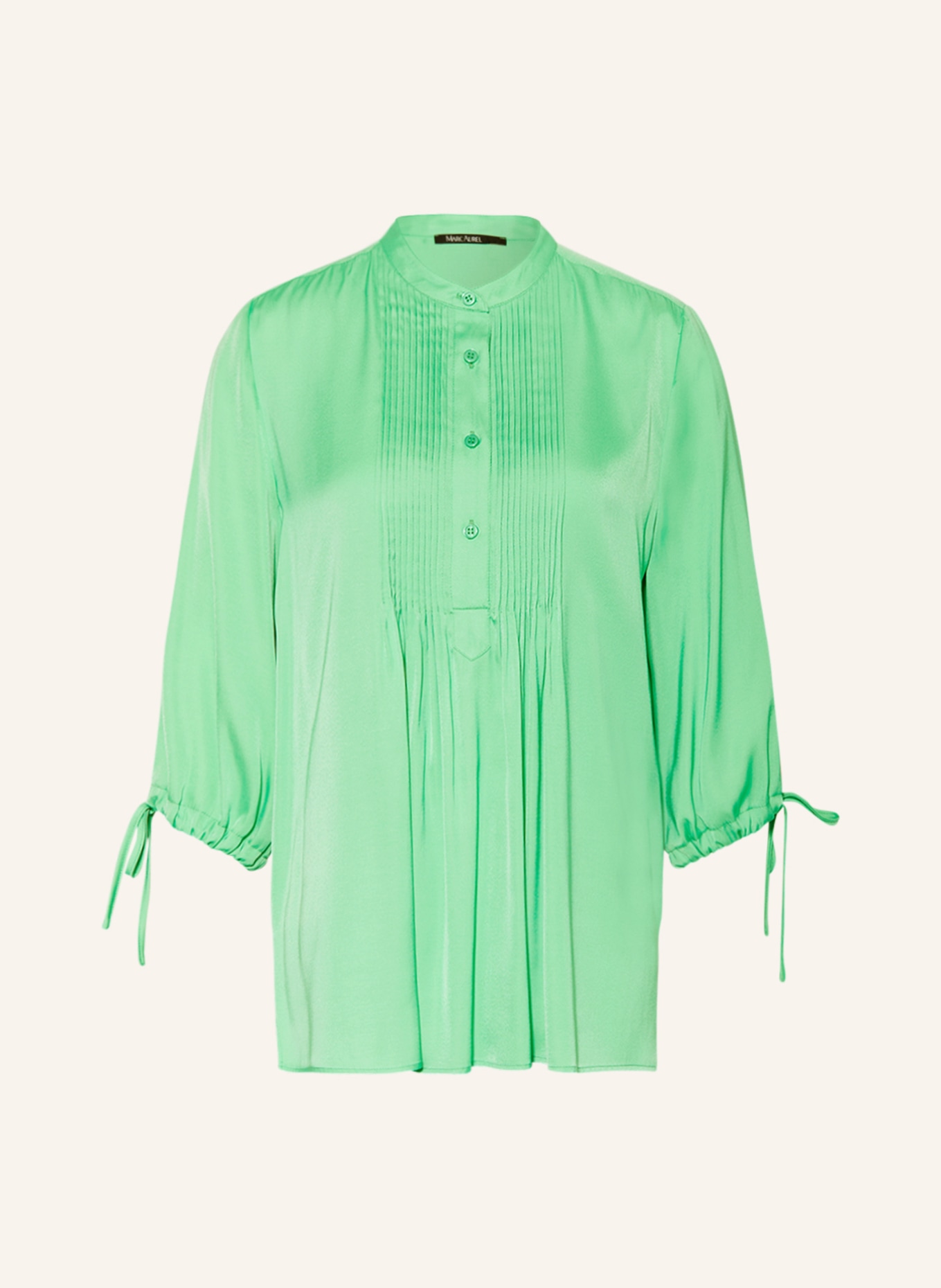 MARC AUREL Shirt blouse made of satin with 3/4 sleeves, Color: GREEN (Image 1)