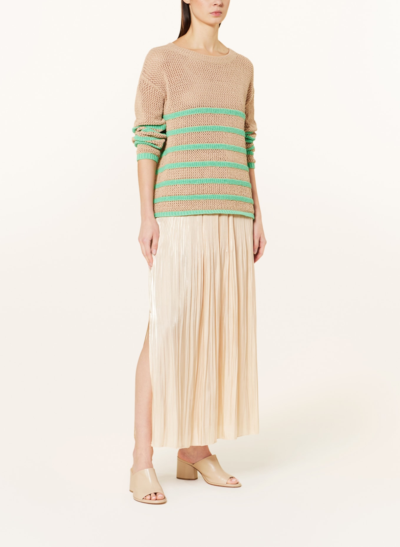 MARC AUREL Sweater, Color: BEIGE/ GREEN (Image 2)