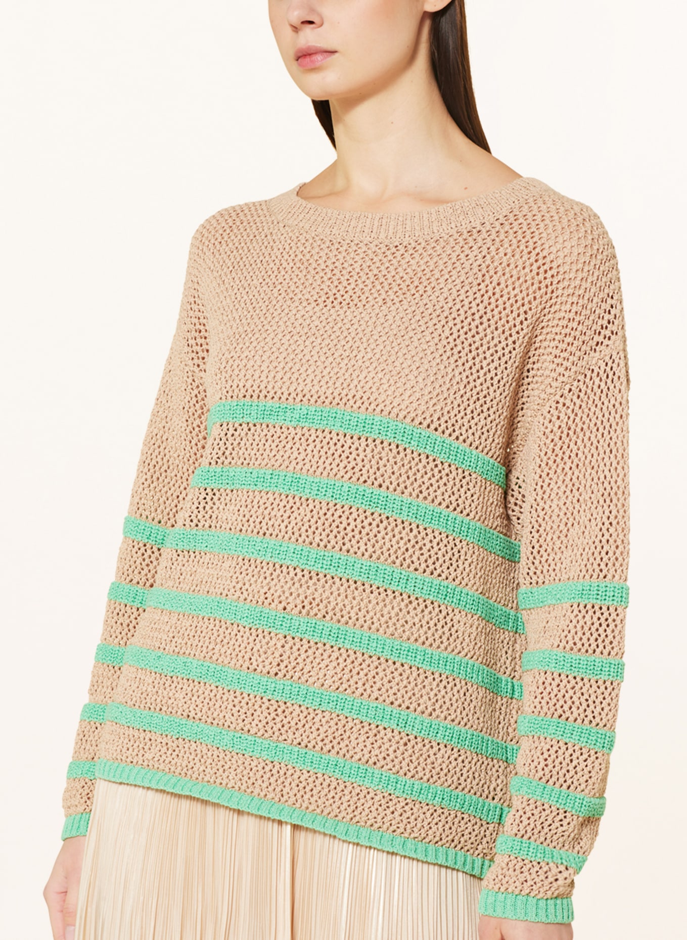 MARC AUREL Sweater, Color: BEIGE/ GREEN (Image 4)