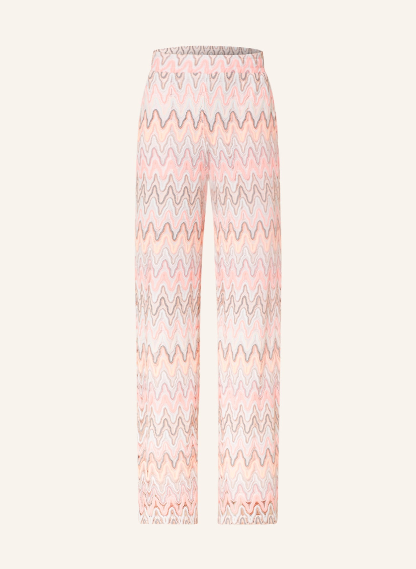 MARC AUREL Knit trousers, Color: LIGHT RED/ LIGHT ORANGE/ GRAY (Image 1)