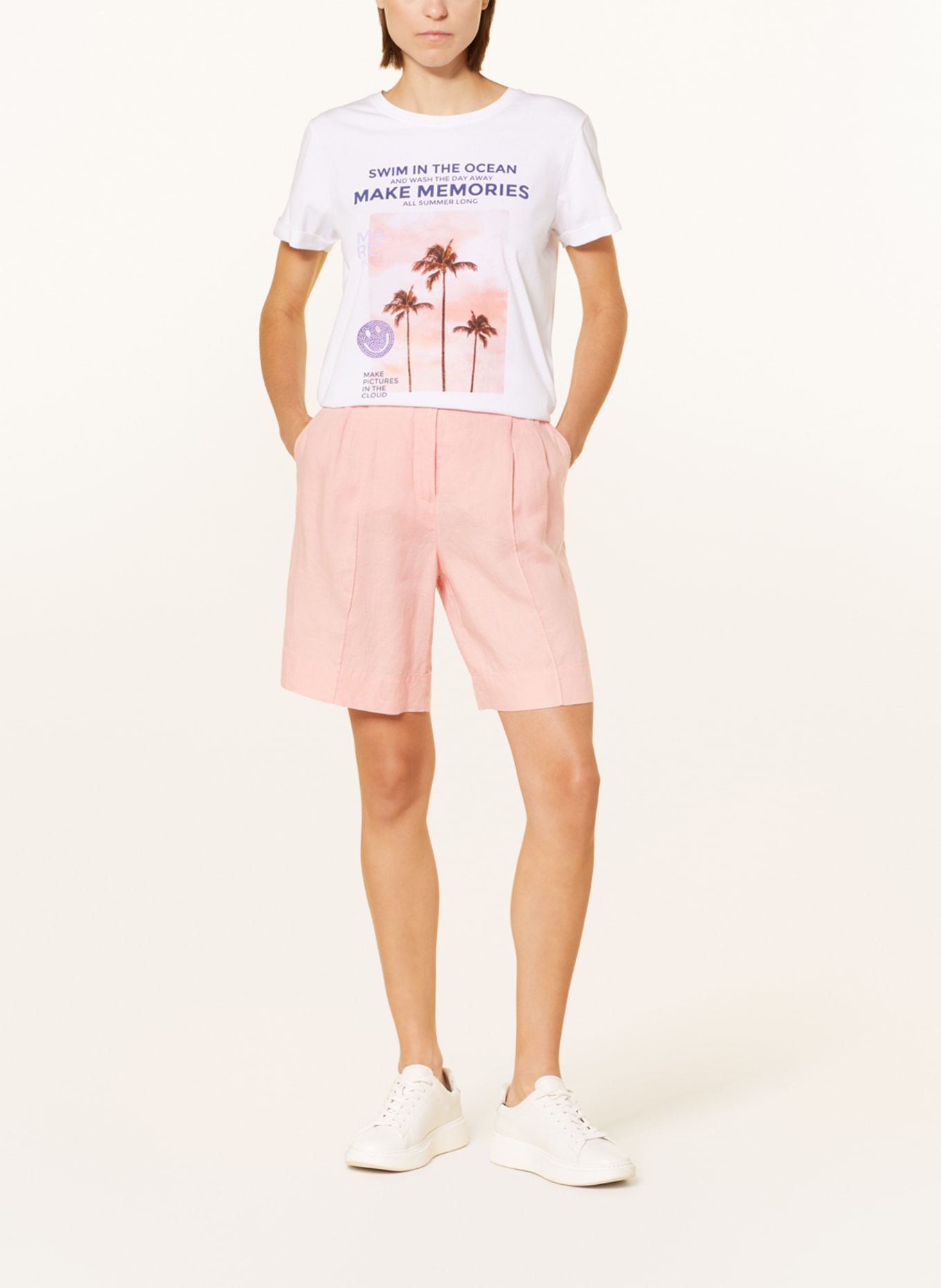MARC AUREL Linen shorts, Color: PINK (Image 2)