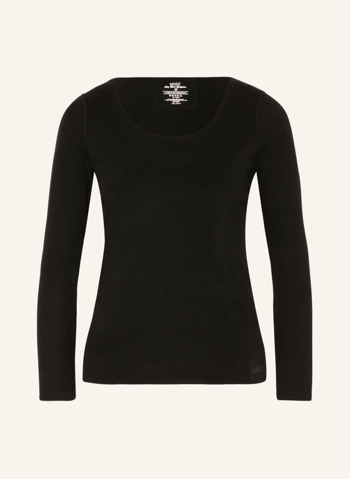 MAGIC Bodyfashion Long sleeve shirt STAY WARM made of fleece, Color: BLACK (Image 1)