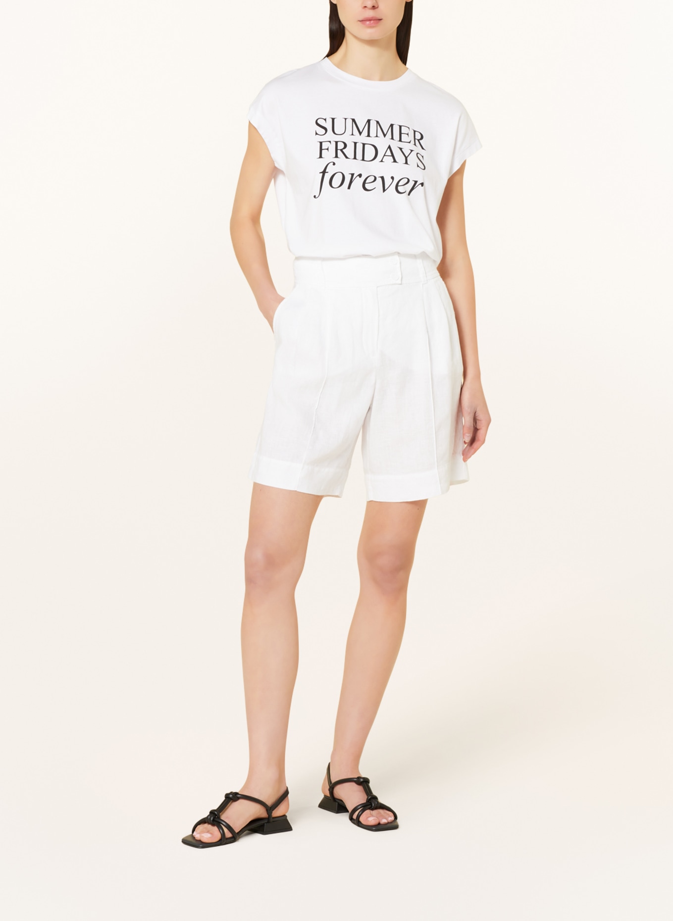 MARC AUREL Linen shorts, Color: WHITE (Image 2)