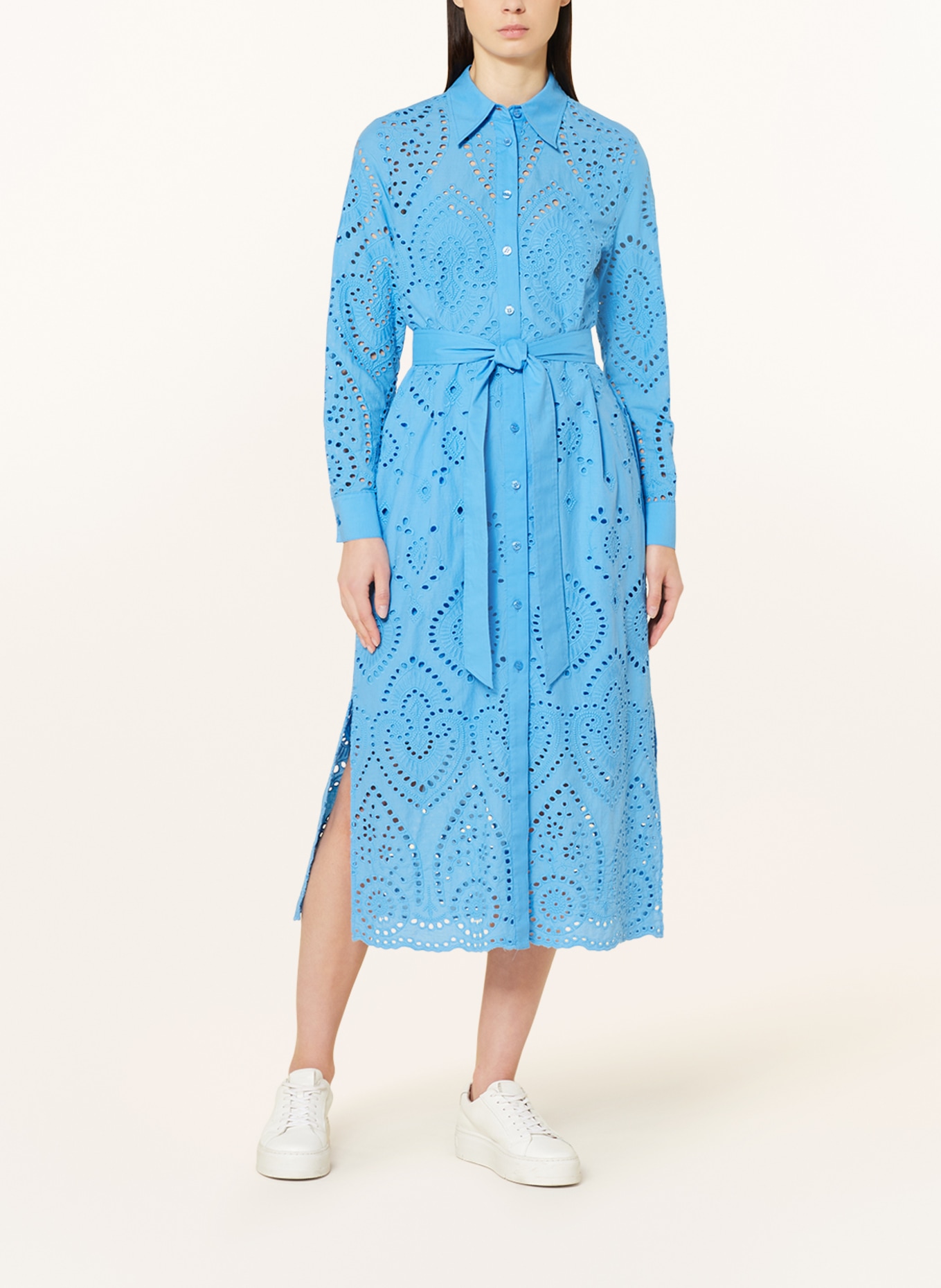 MARC AUREL Shirt dress with lace, Color: BLUE (Image 2)