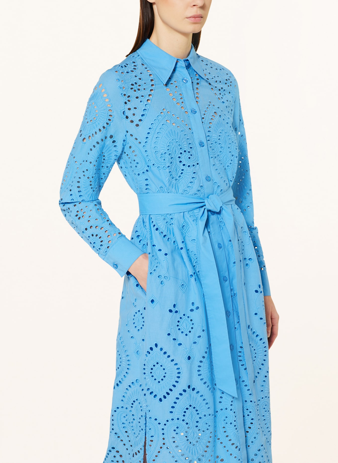 MARC AUREL Shirt dress with lace, Color: BLUE (Image 4)