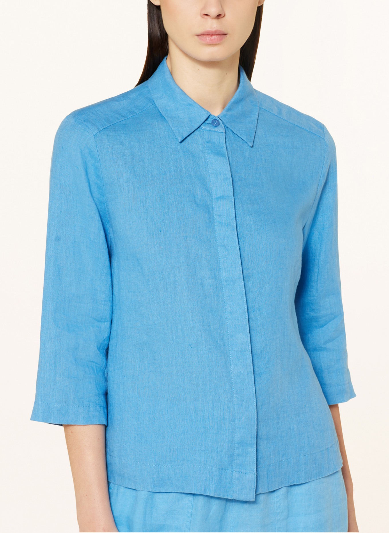 MARC AUREL Shirt blouse made of linen with 3/4 sleeves, Color: BLUE (Image 4)
