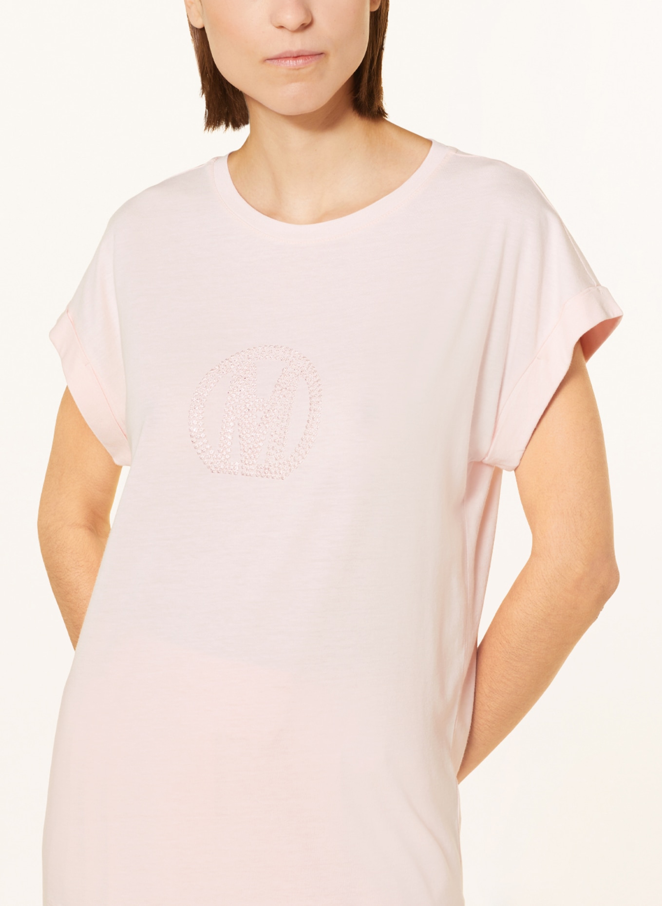 MARC AUREL T-shirt z cekinami, Kolor: JASNOCZERWONY (Obrazek 4)