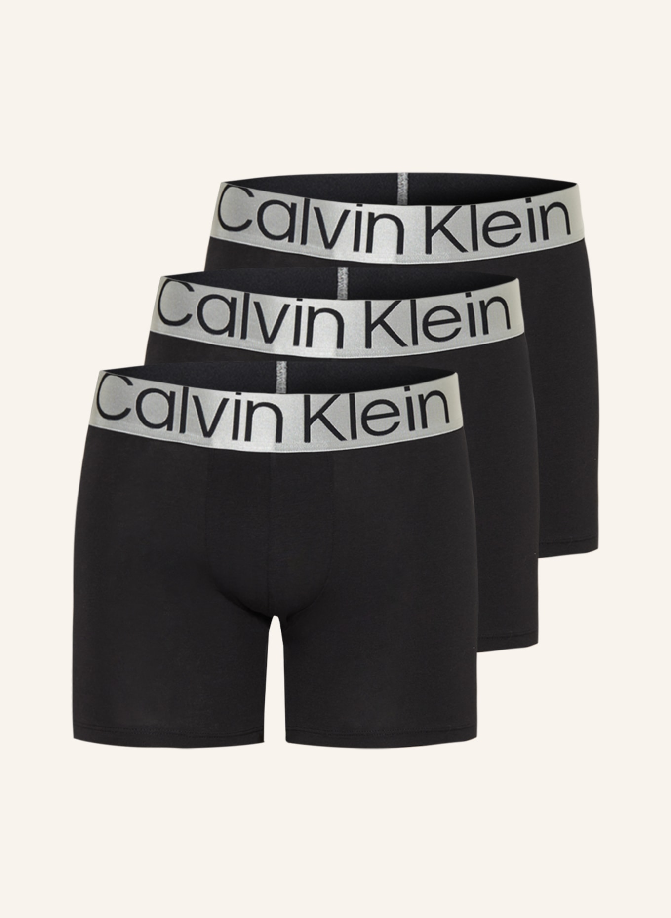 Calvin Klein 3-pack boxer shorts STEEL COTTON, Color: BLACK (Image 1)