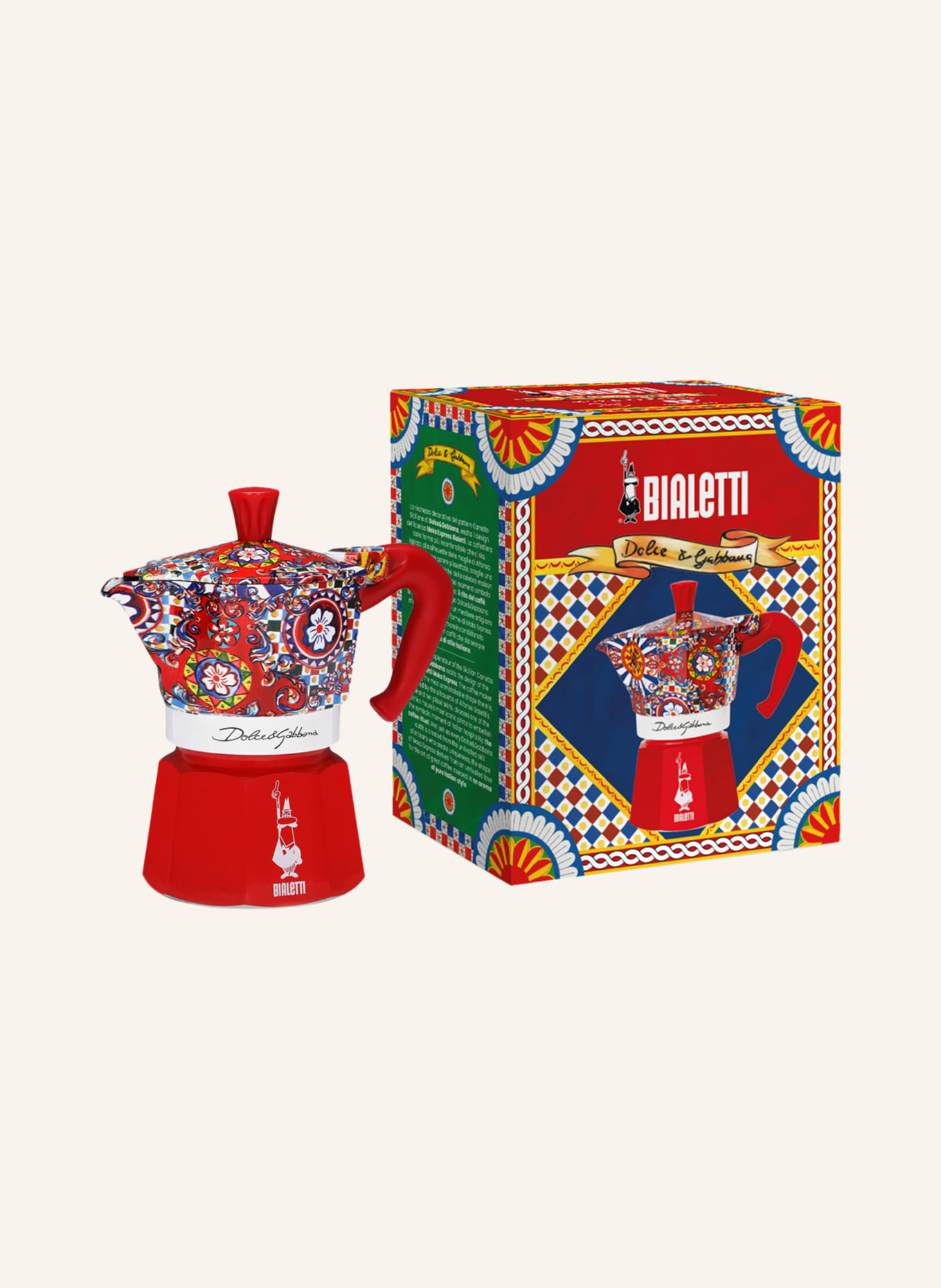 DOLCE & GABBANA CASA Espressokocher MOKA EXPRESS: ROT / BLAU / WEISS