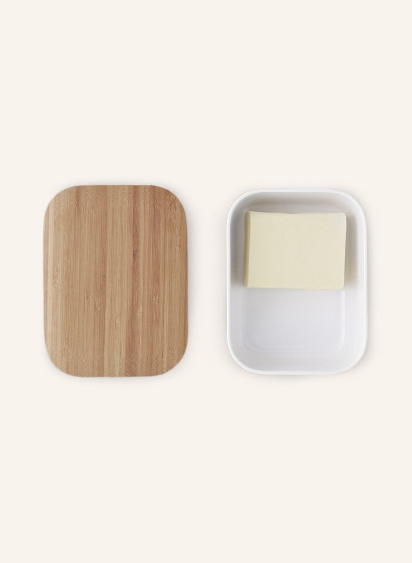 RIG TIG Butter dish BOX-IT, Color: WHITE/ LIGHT BROWN (Image 2)