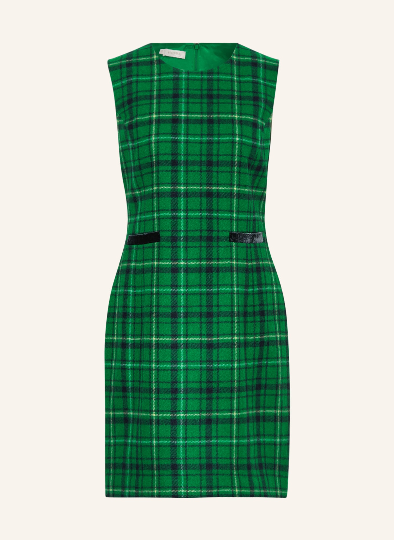 HOBBS Sheath dress MARGOT in green black light yellow
