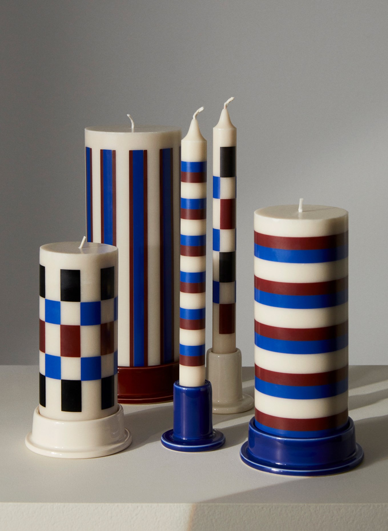 HAY Candle COLUMN MEDIUM, Color: WHITE/ BLUE/ RED (Image 2)