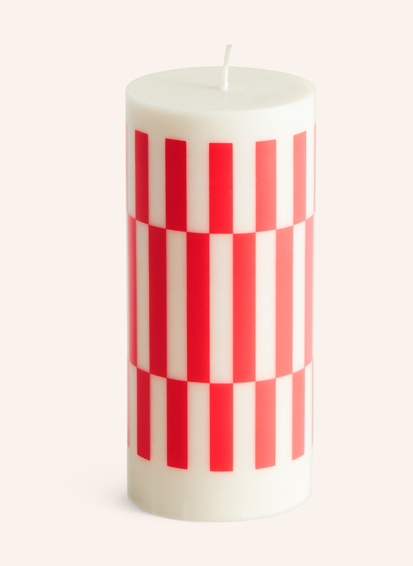 HAY Candle COLUMN SMALL, Color: WHITE/ RED (Image 1)