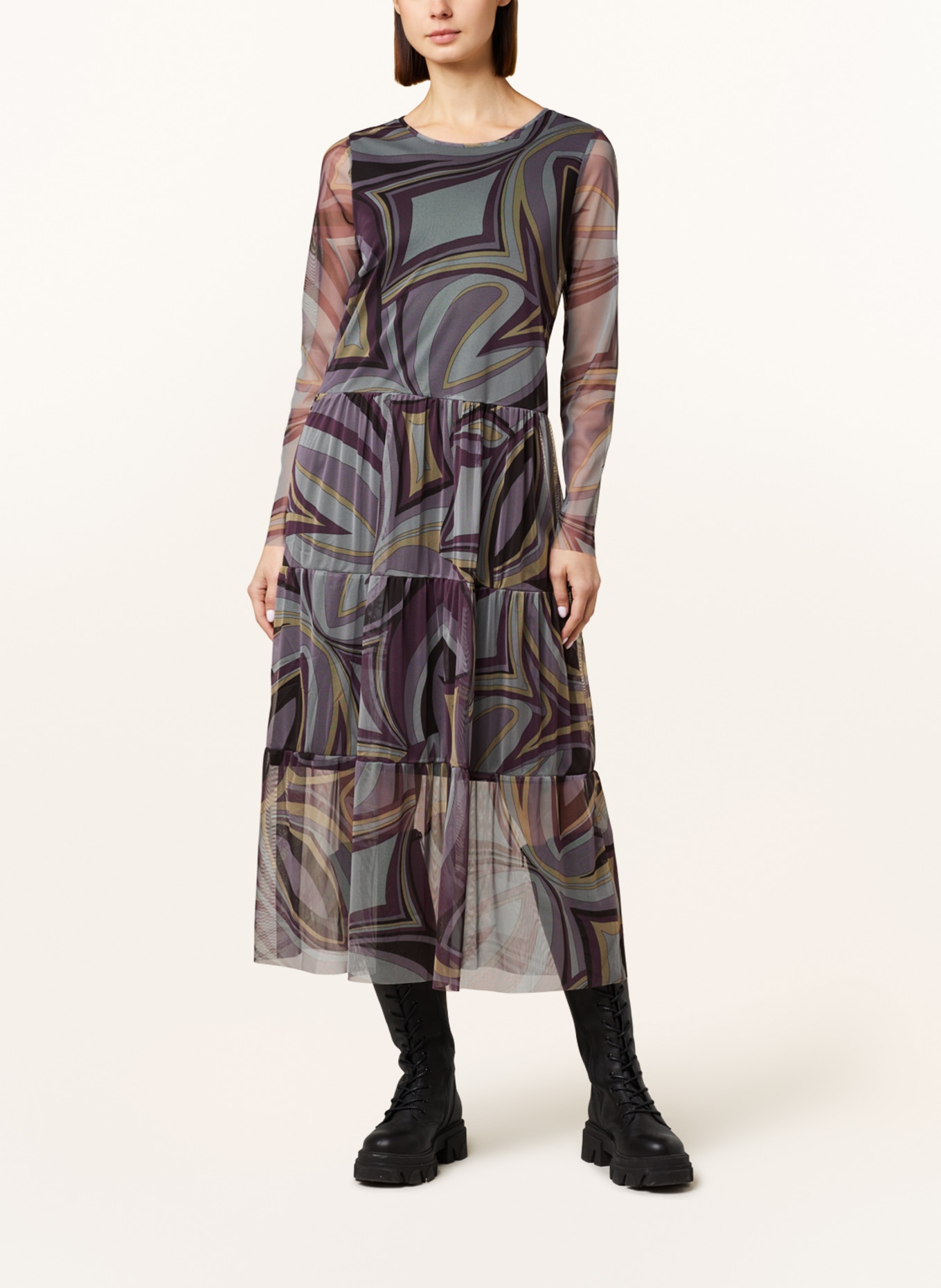 CARTOON Mesh-Kleid, Farbe: GRAU/ LILA/ HELLGRÜN (Bild 2)