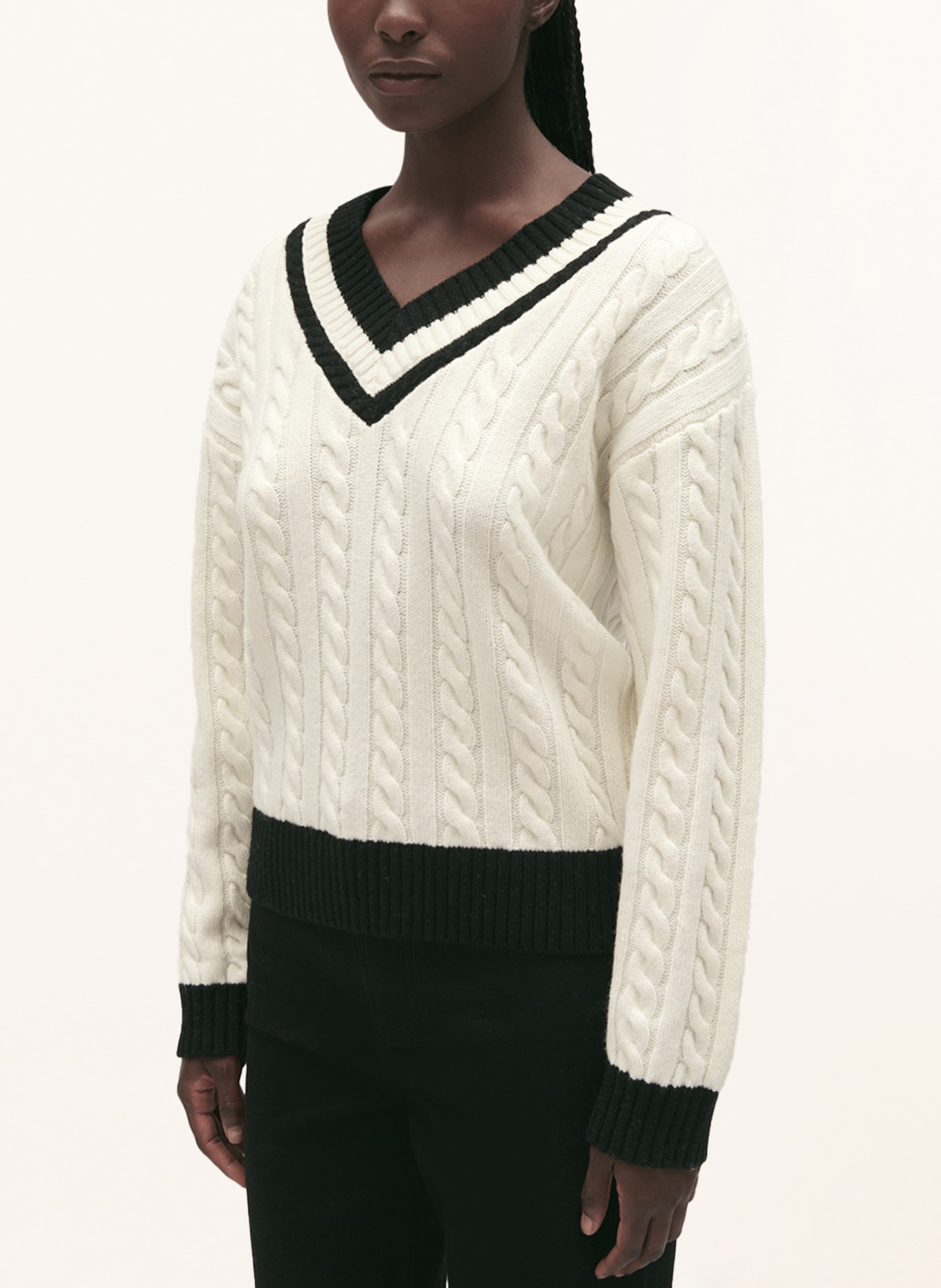 CLAUDIE PIERLOT Pullover, Farbe: ECRU/ SCHWARZ (Bild 4)