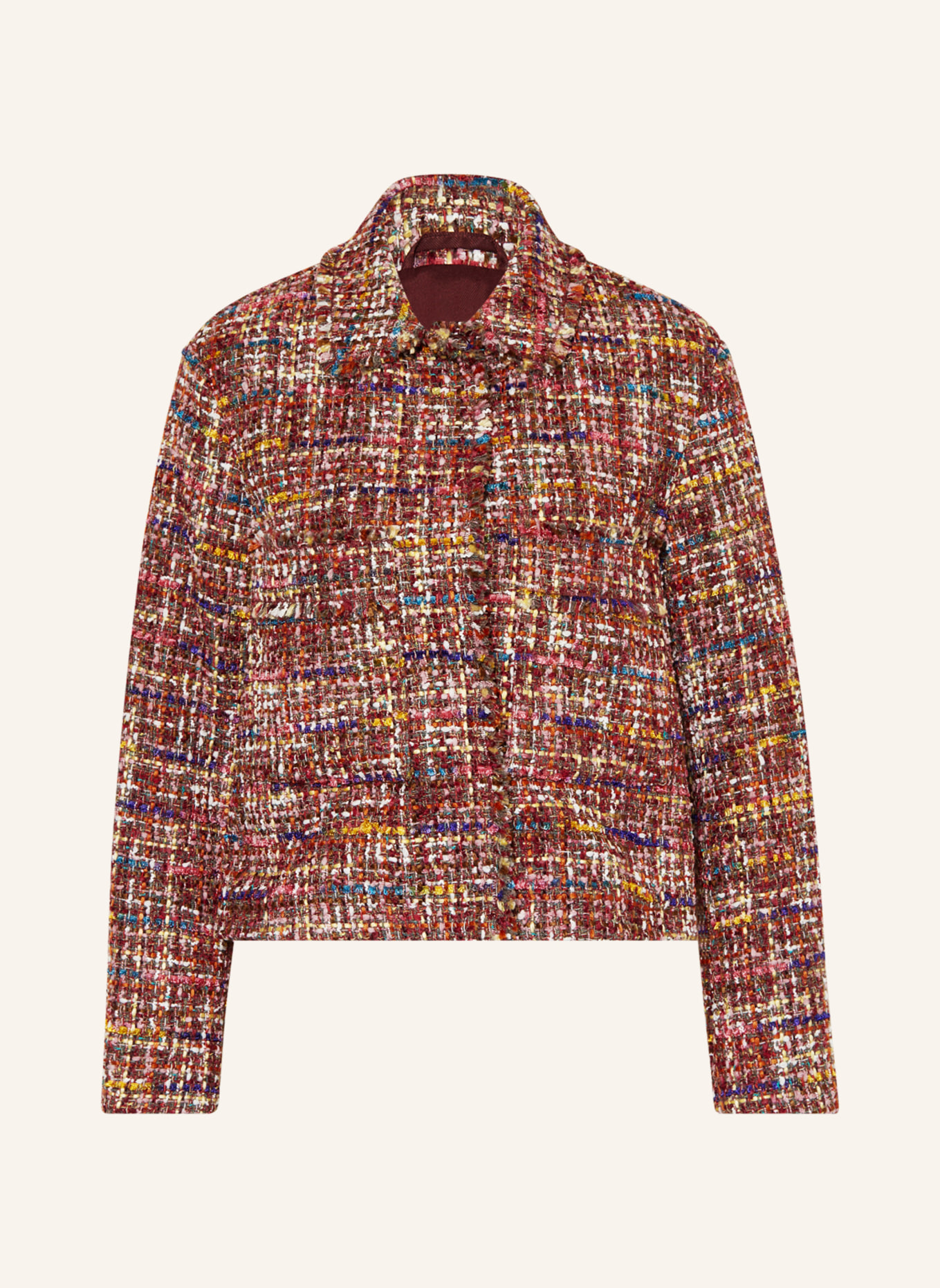lilienfels Tweed jacket, Color: DARK RED/ PURPLE/ TURQUOISE (Image 1)