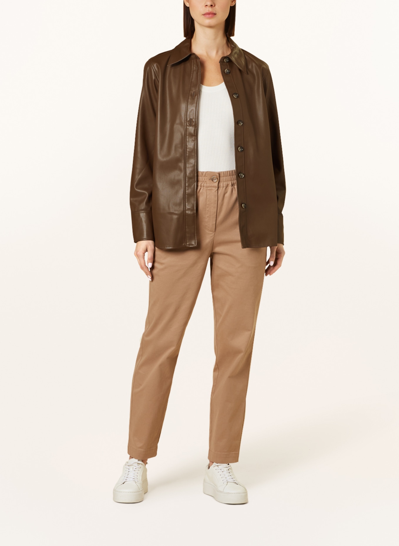 OPUS Shirt blouse FABOLI in leather look, Color: BROWN (Image 2)