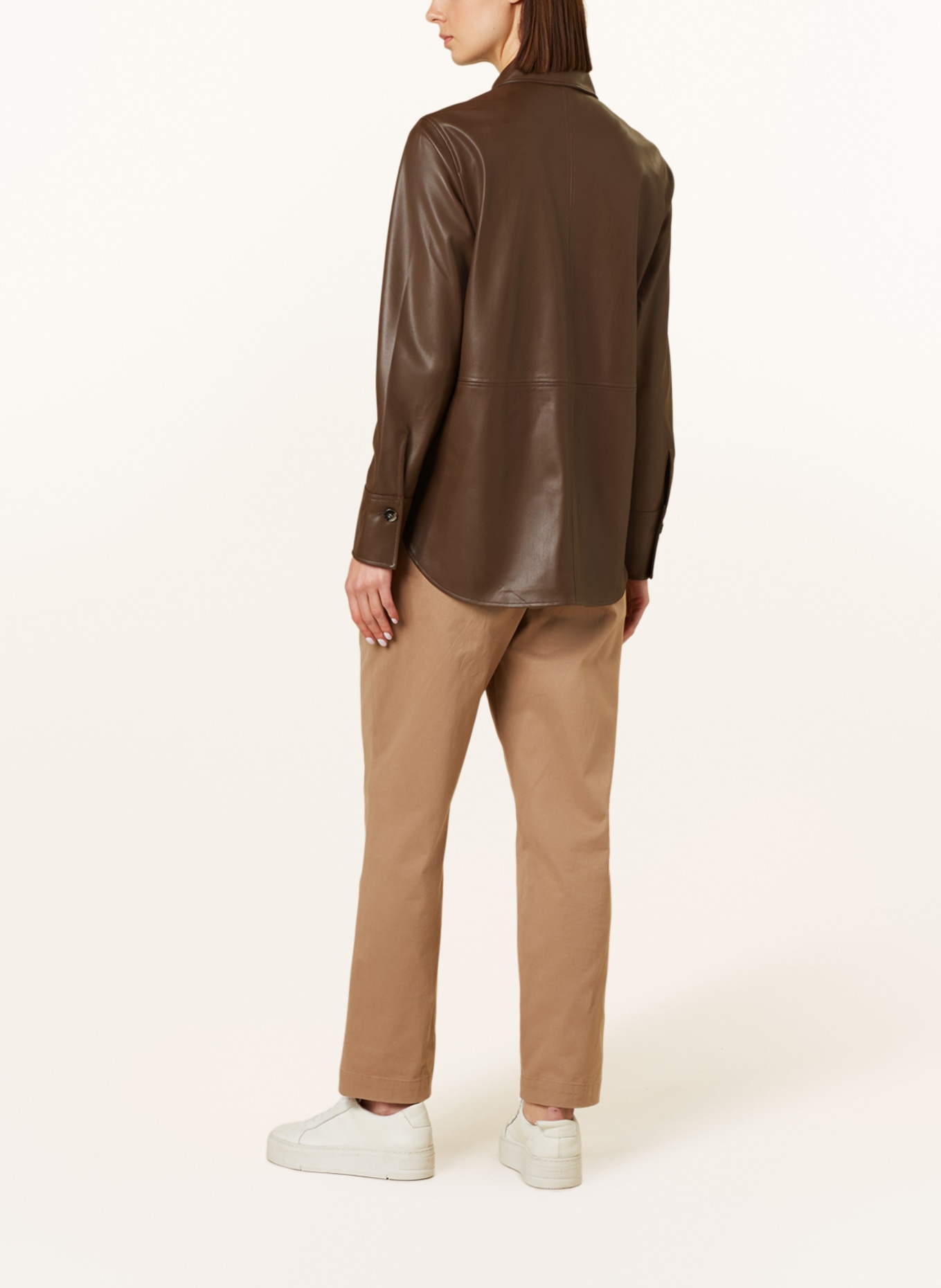 OPUS Shirt blouse FABOLI in leather look, Color: BROWN (Image 3)