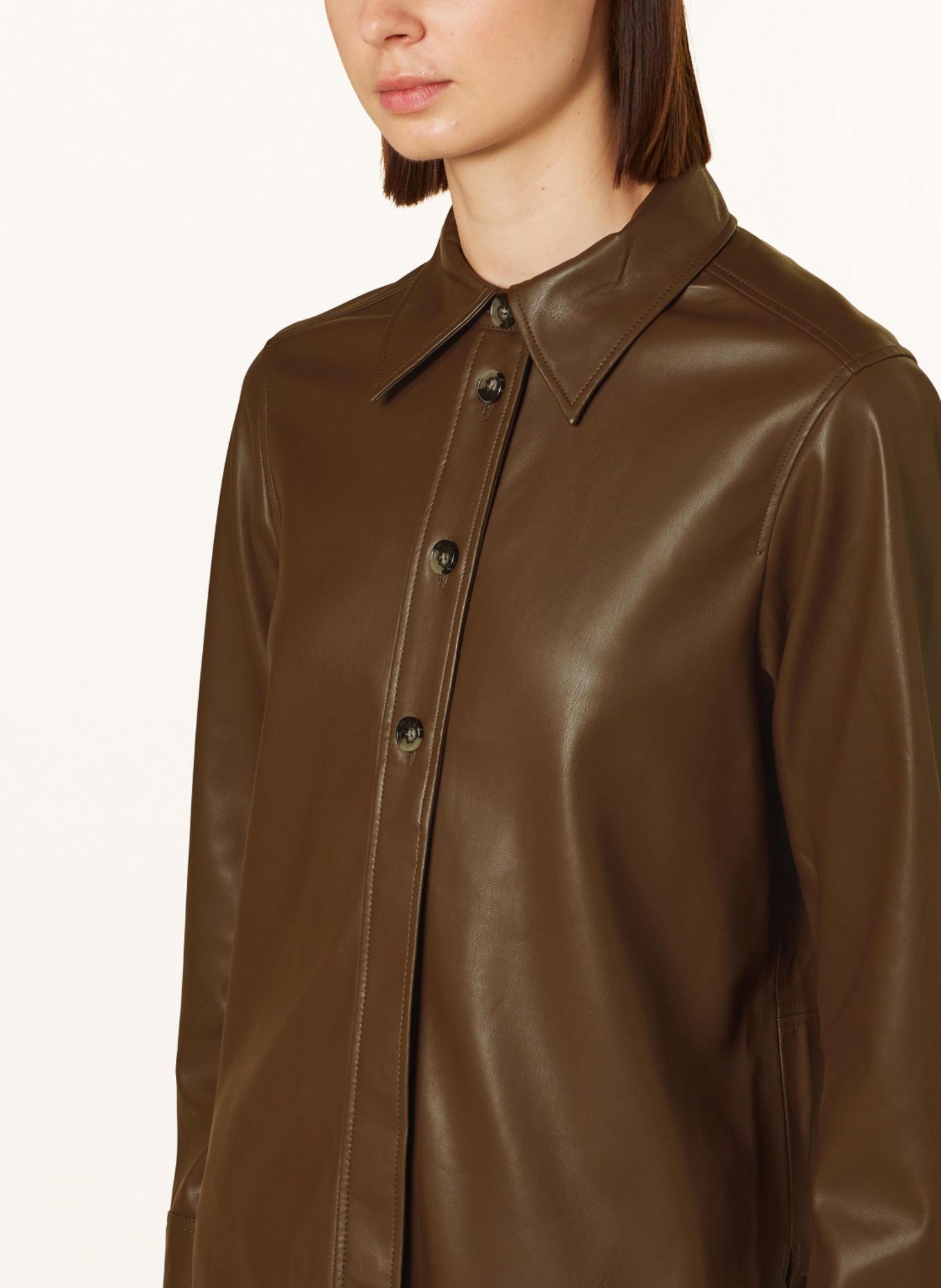 OPUS Shirt blouse FABOLI in leather look, Color: BROWN (Image 4)