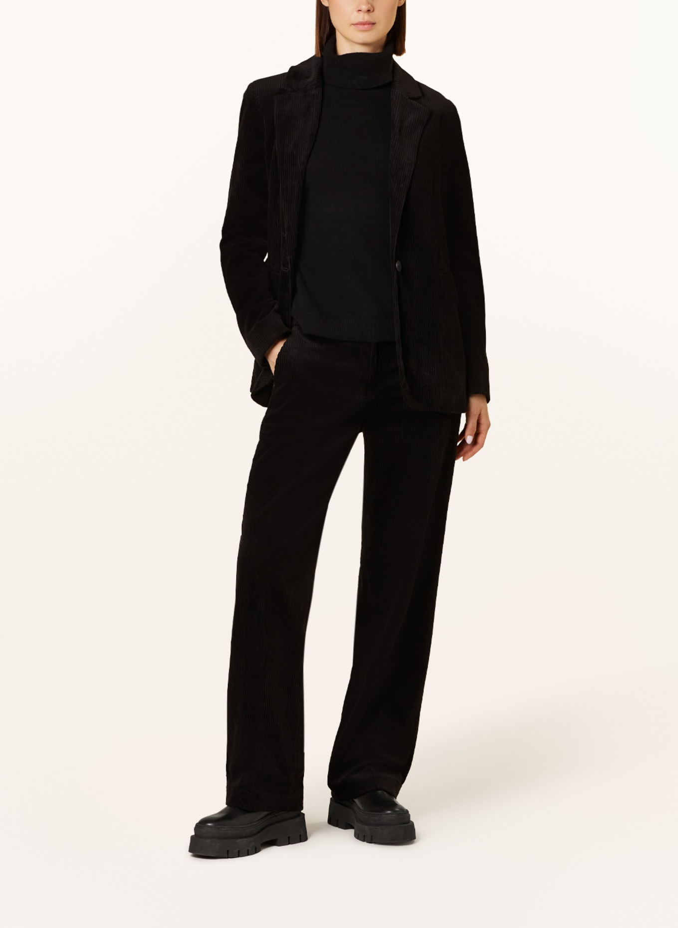OPUS Corduroy trousers MAHLIA, Color: BLACK (Image 2)