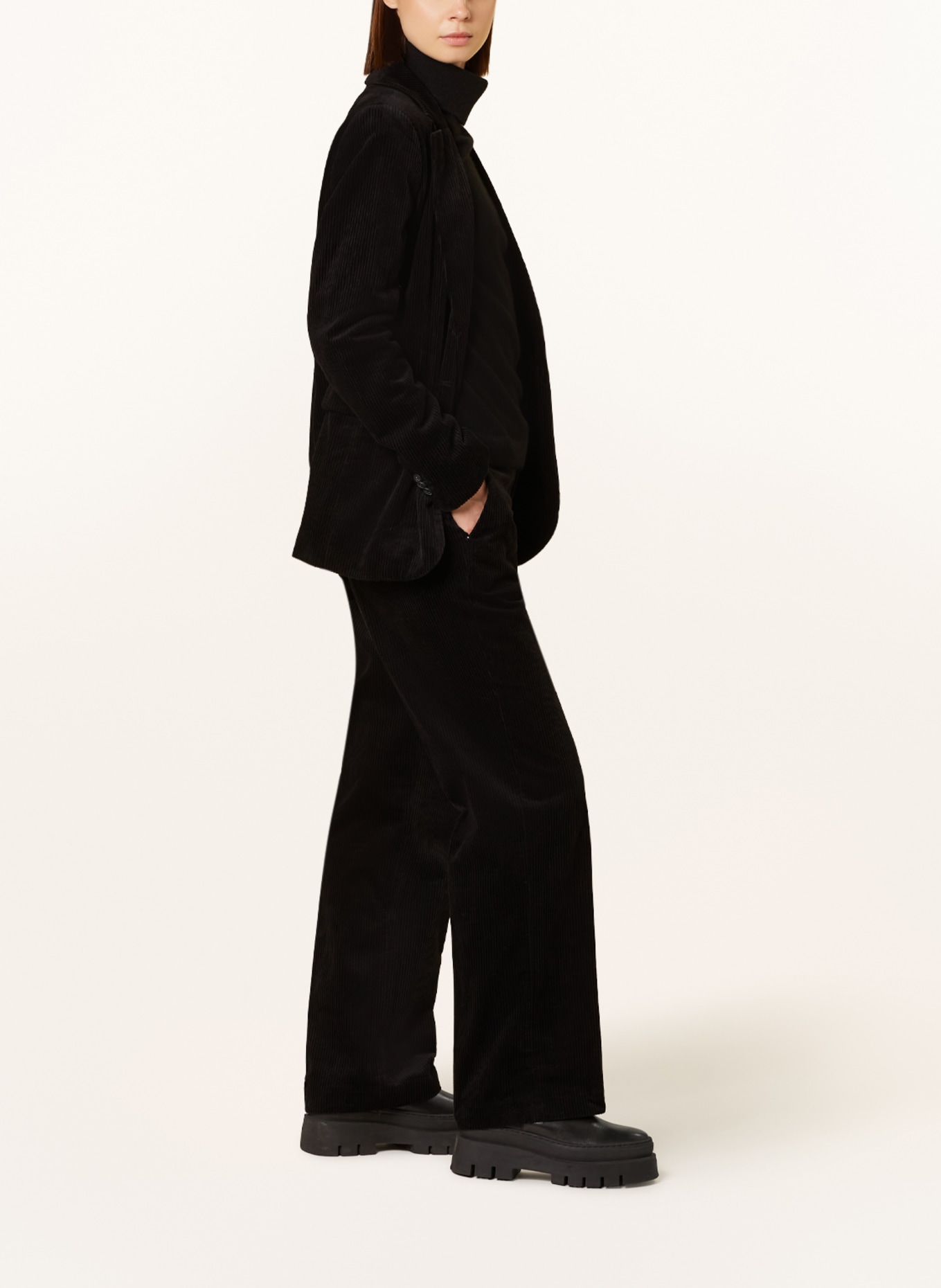 OPUS Corduroy trousers MAHLIA, Color: BLACK (Image 4)
