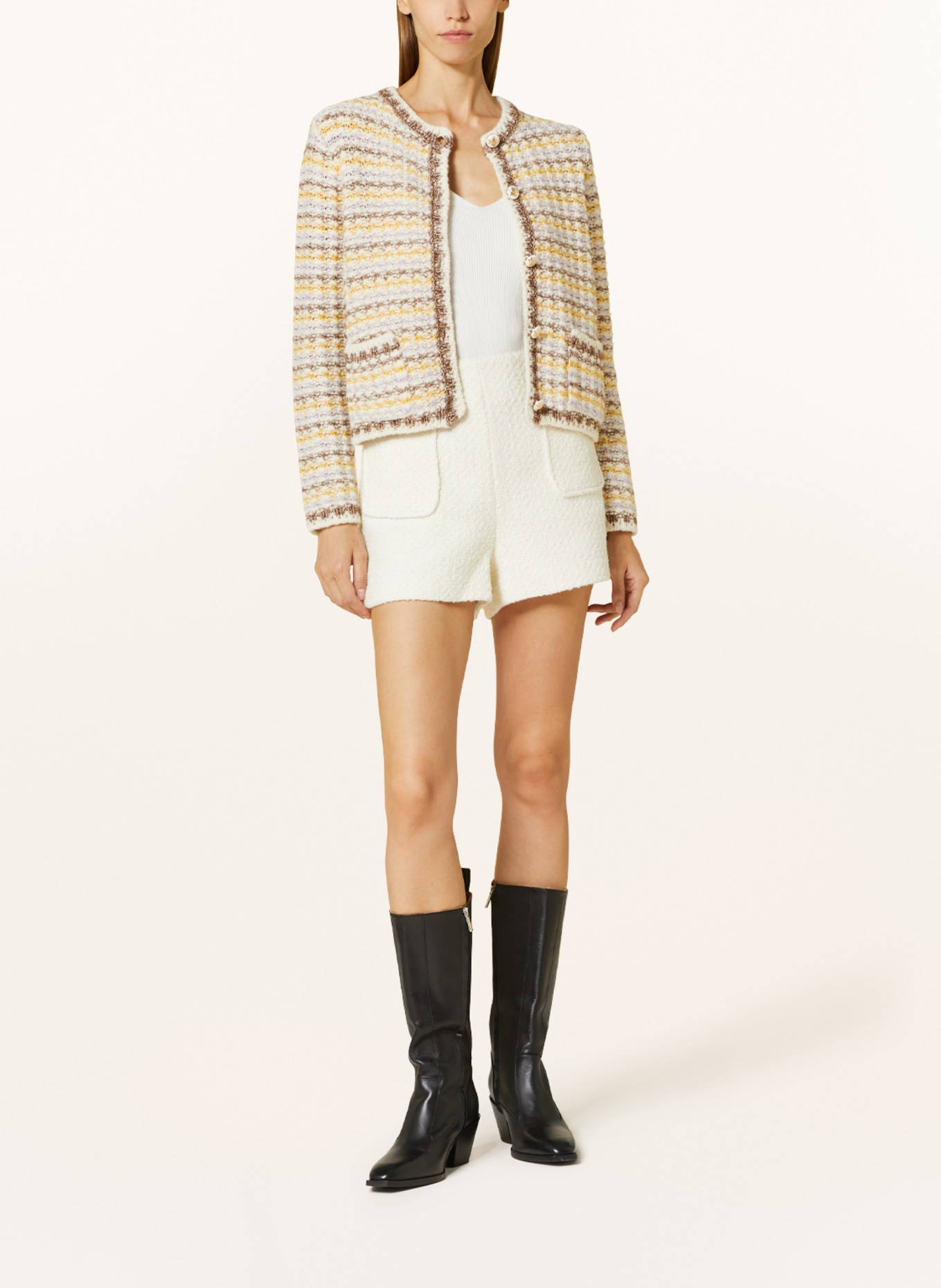 CLAUDIE PIERLOT Tweed-Shorts, Farbe: ECRU (Bild 2)