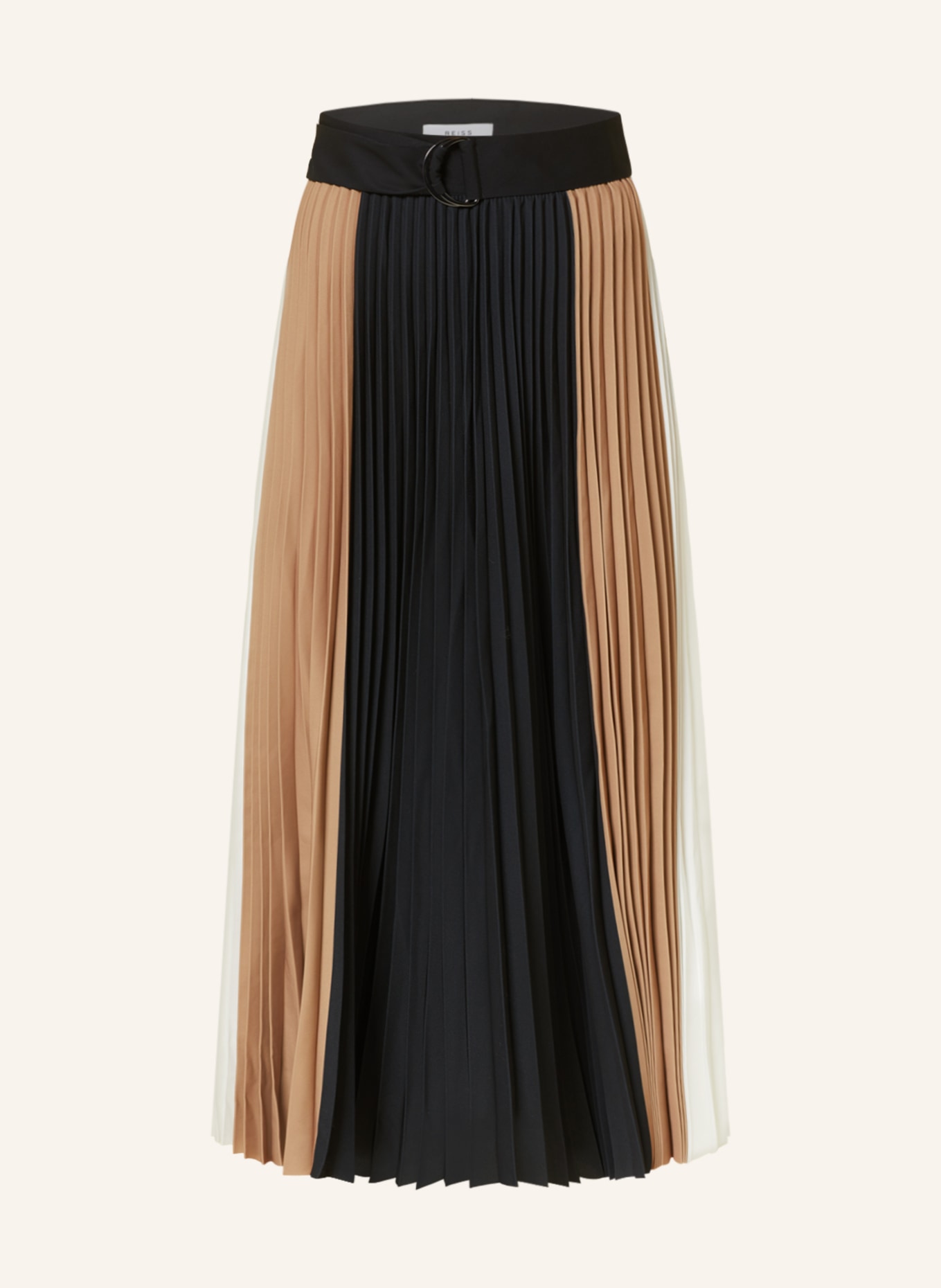 REISS Pleated skirt AVA, Color: BLACK/ CAMEL/ WHITE (Image 1)