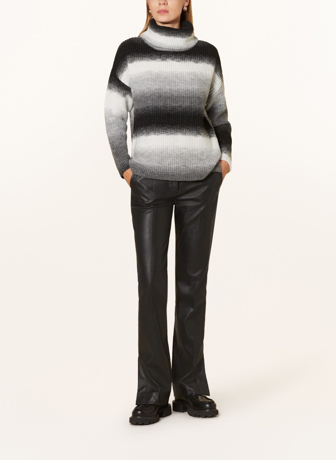 CARTOON Turtleneck sweater, Color: BLACK/ WHITE/ LIGHT GRAY (Image 2)
