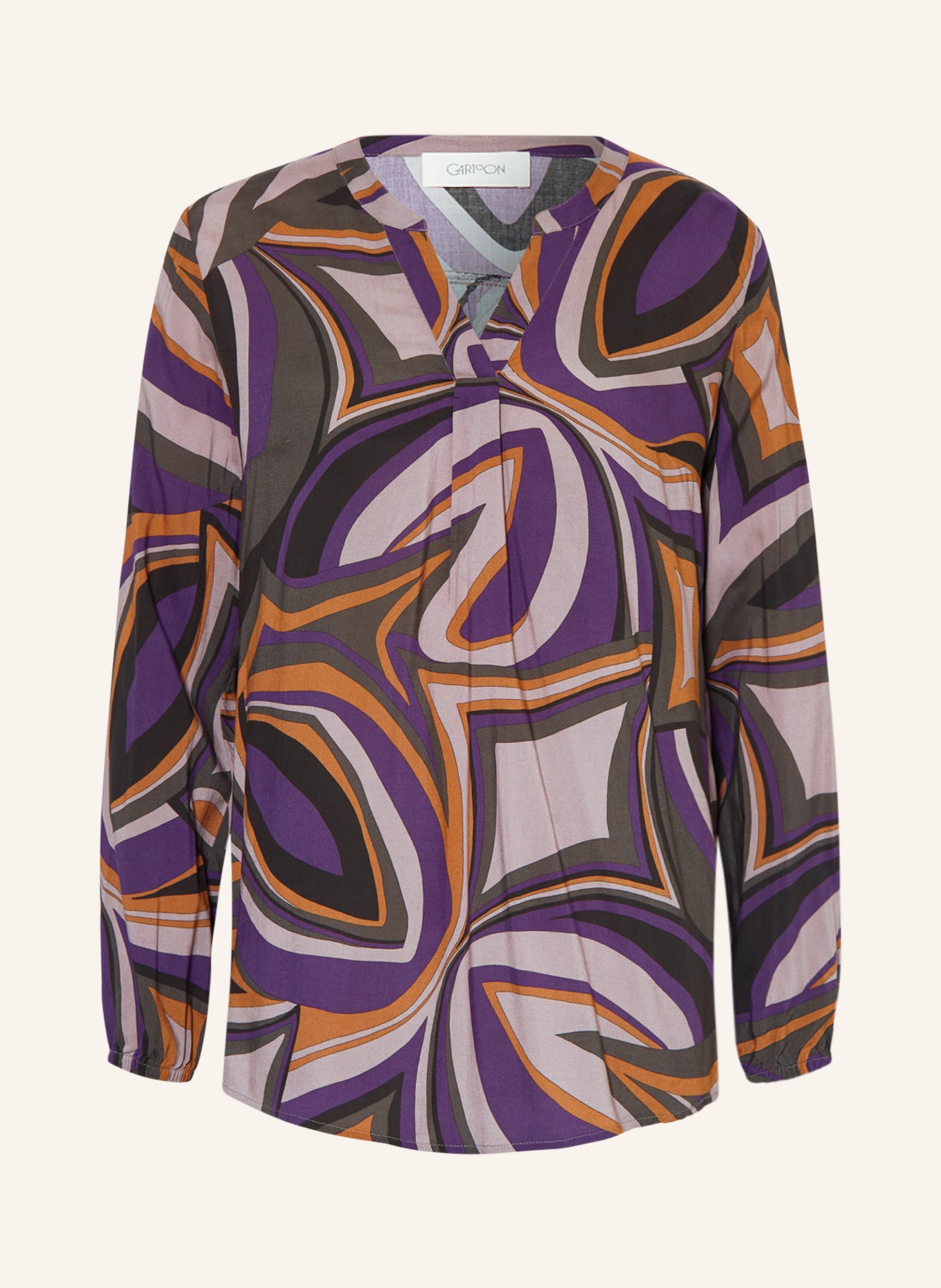 CARTOON Shirt blouse, Color: PURPLE/ GRAY/ BLACK (Image 1)