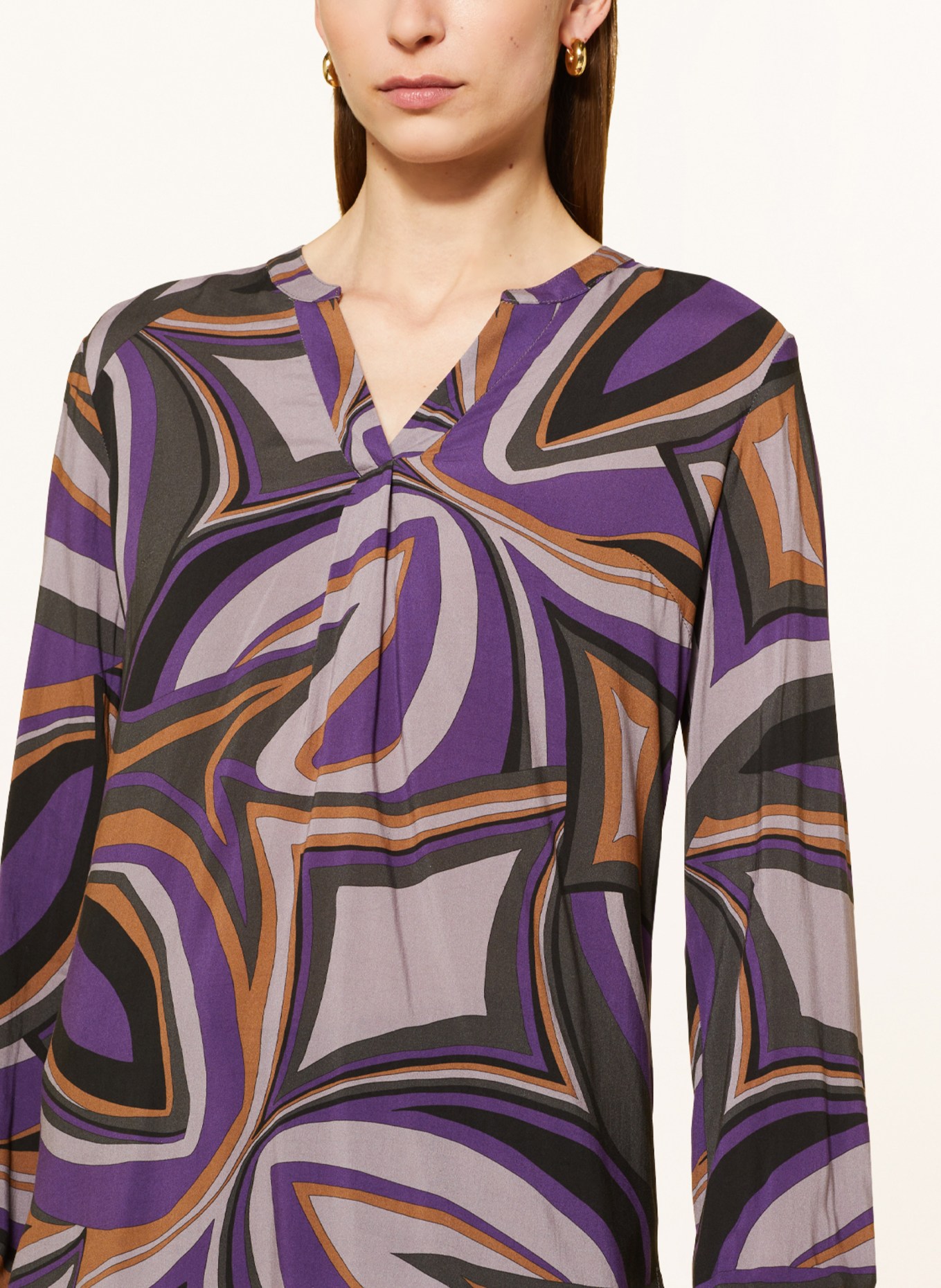 CARTOON Shirt blouse, Color: PURPLE/ GRAY/ BLACK (Image 4)