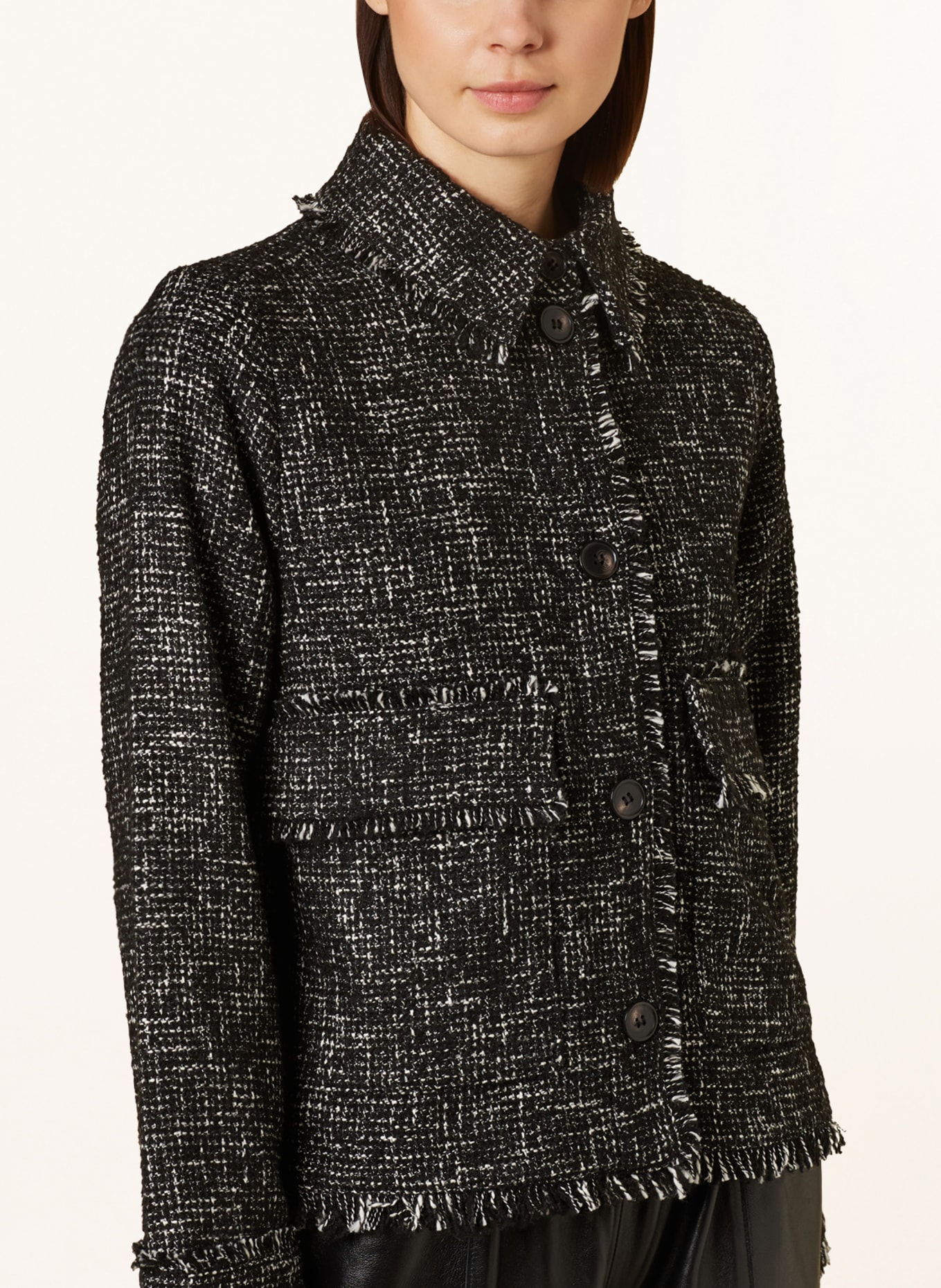 someday Bouclé jacket NIOR, Color: BLACK/ WHITE (Image 4)
