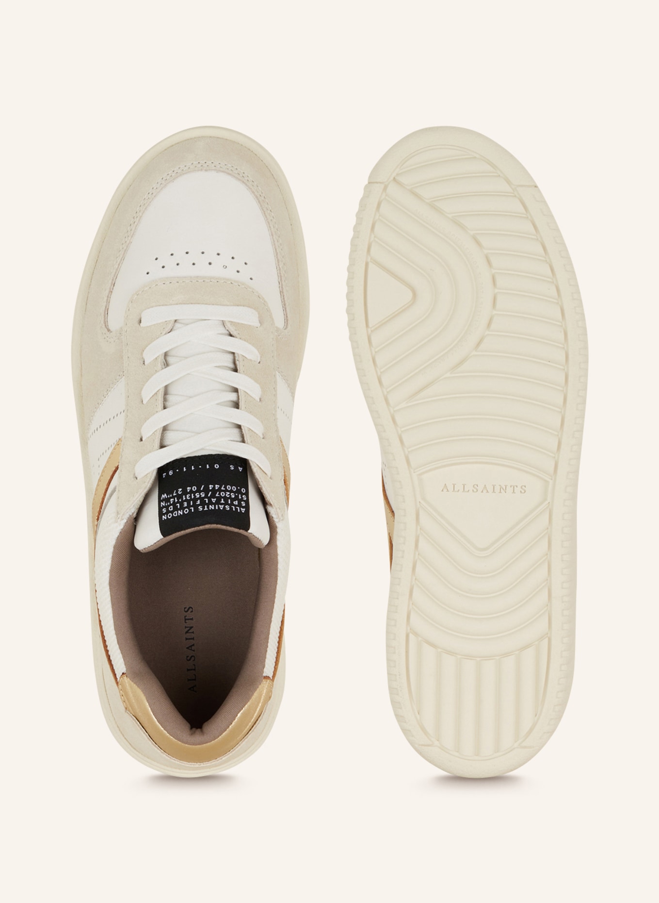ALLSAINTS Sneakers VIX, Color: WHITE/ GOLD/ LIGHT GRAY (Image 5)