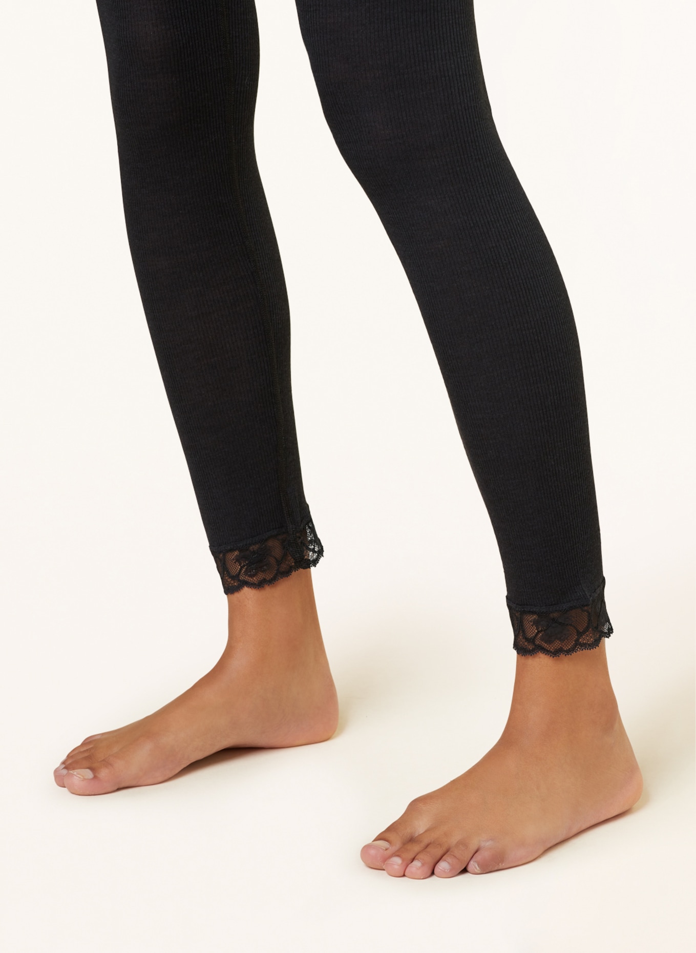HANRO Pajama pants WOOLEN LACE with silk, Color: BLACK (Image 5)