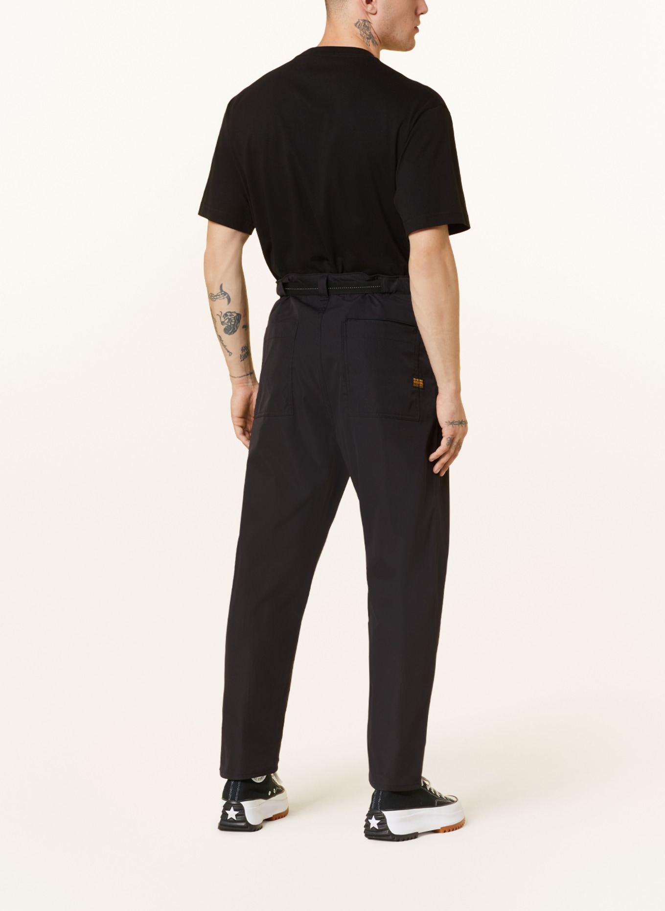 G-Star RAW Chinos PLEATED CHINO BELT RELAXED extra slim fit, Color: BLACK (Image 3)
